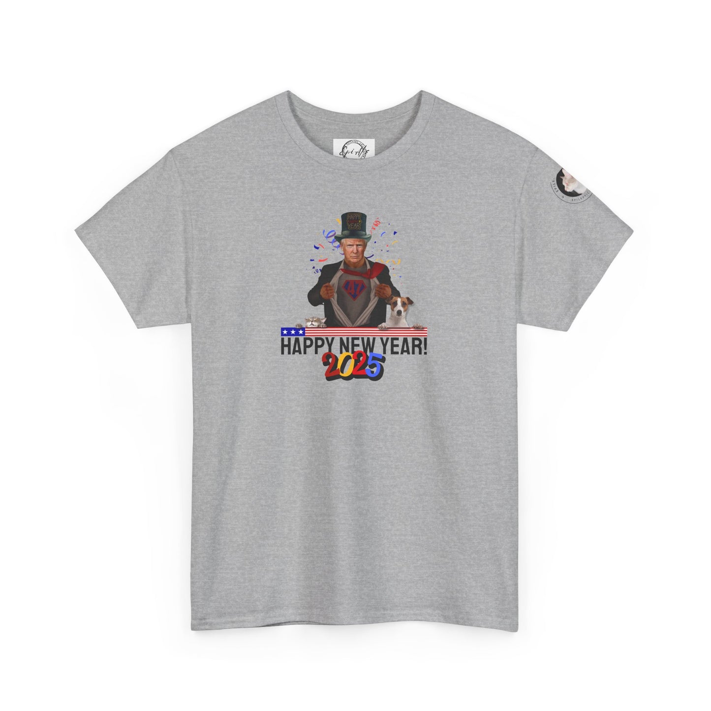 Trump Happy New Year 2025 Unisex Heavy Cotton Tee