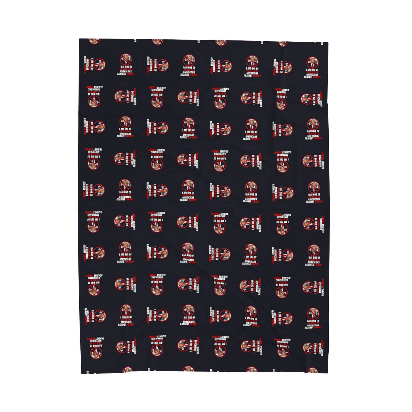 Cozy Velveteen Plush Blanket – Americans Against Trump Design Printify