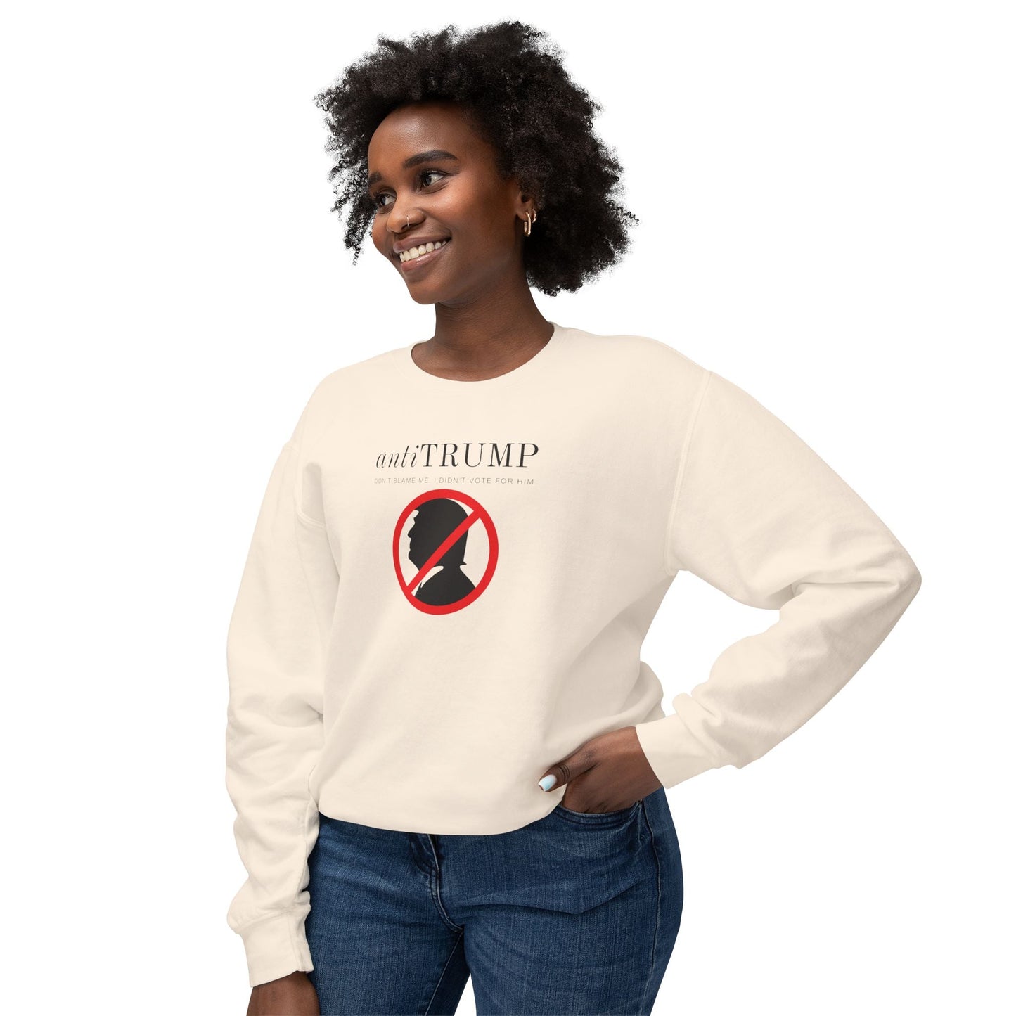 Unisex Lightweight Anti-Trump Crewneck Sweatshirt - Political Activism Wear Printify
