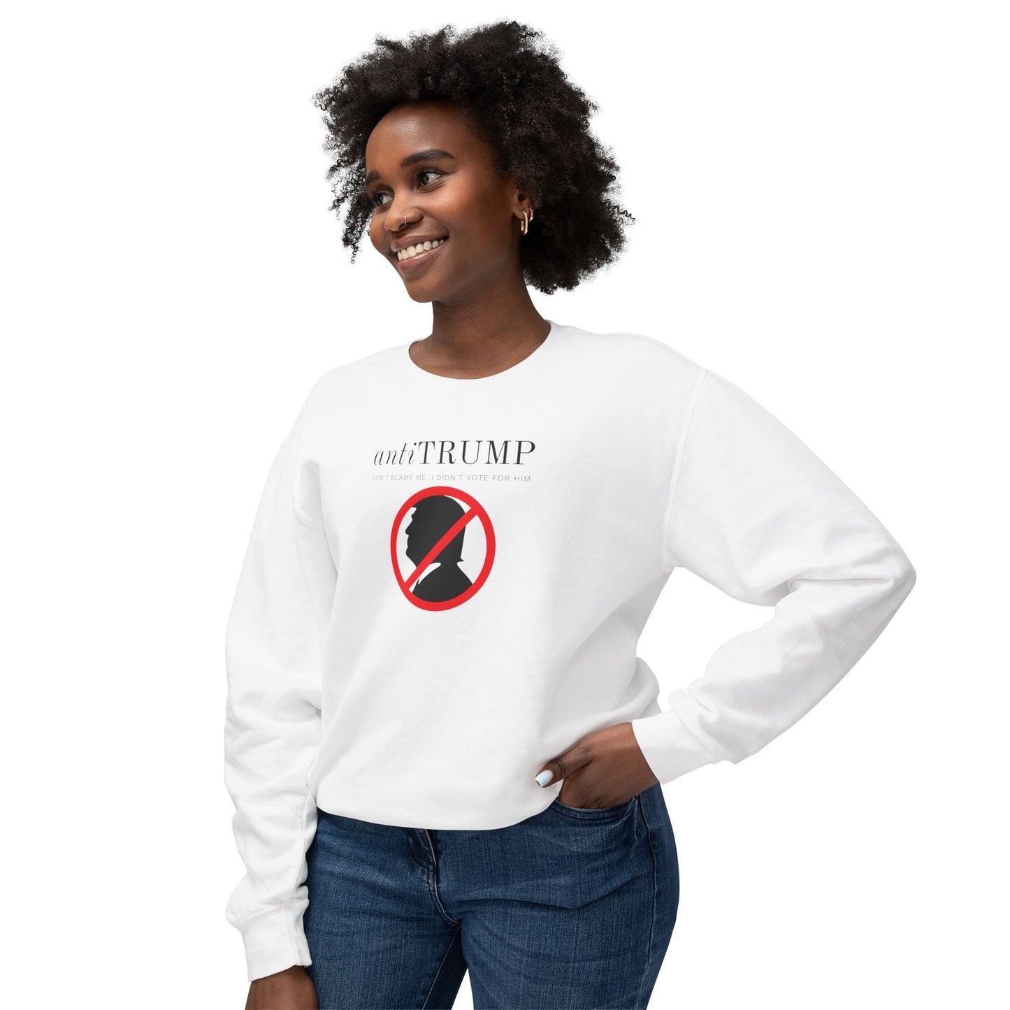 Unisex Lightweight Anti-Trump Crewneck Sweatshirt - Political Activism Wear Printify