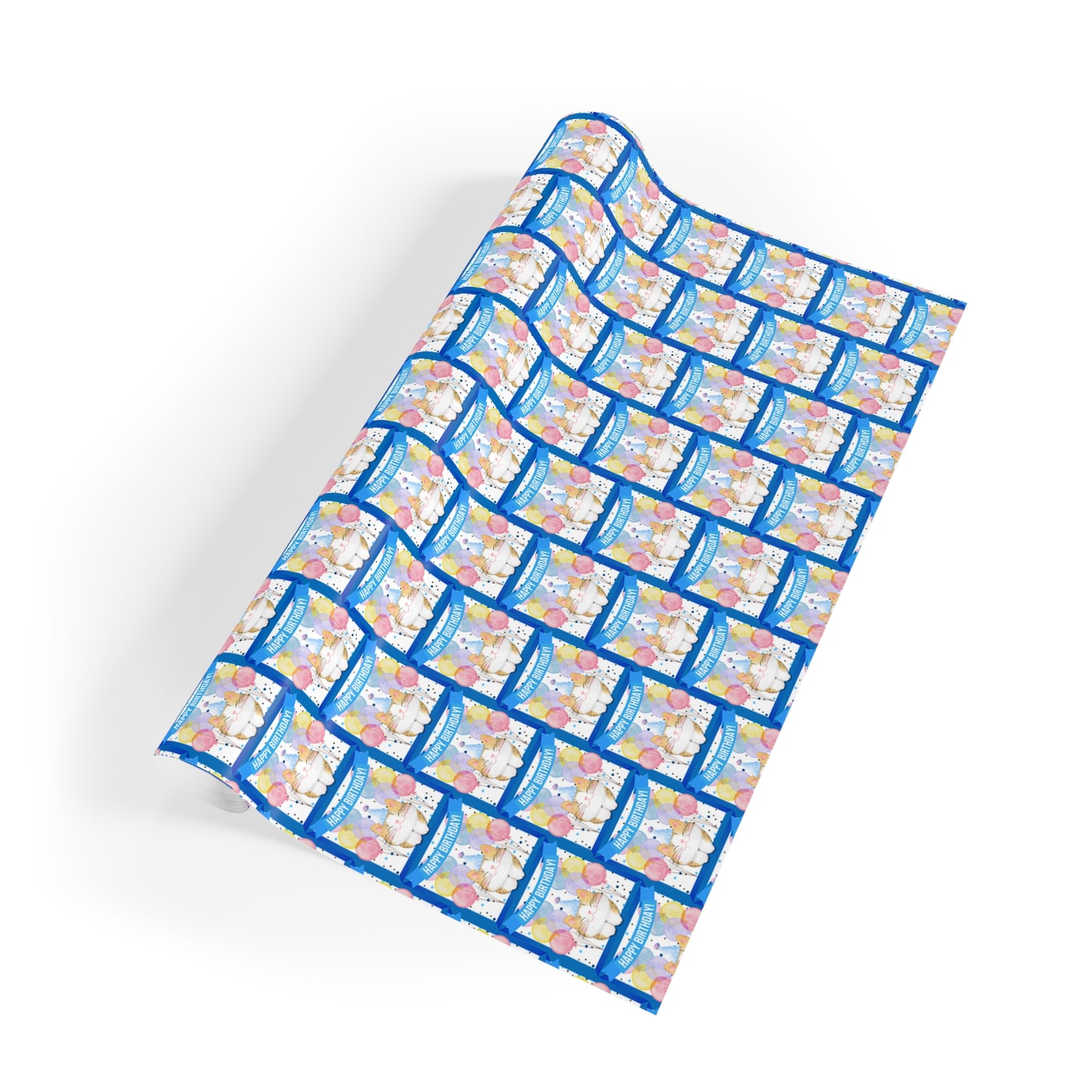Little Boy Kitty Birthday Gift Wrapping Paper Rolls, 1pc