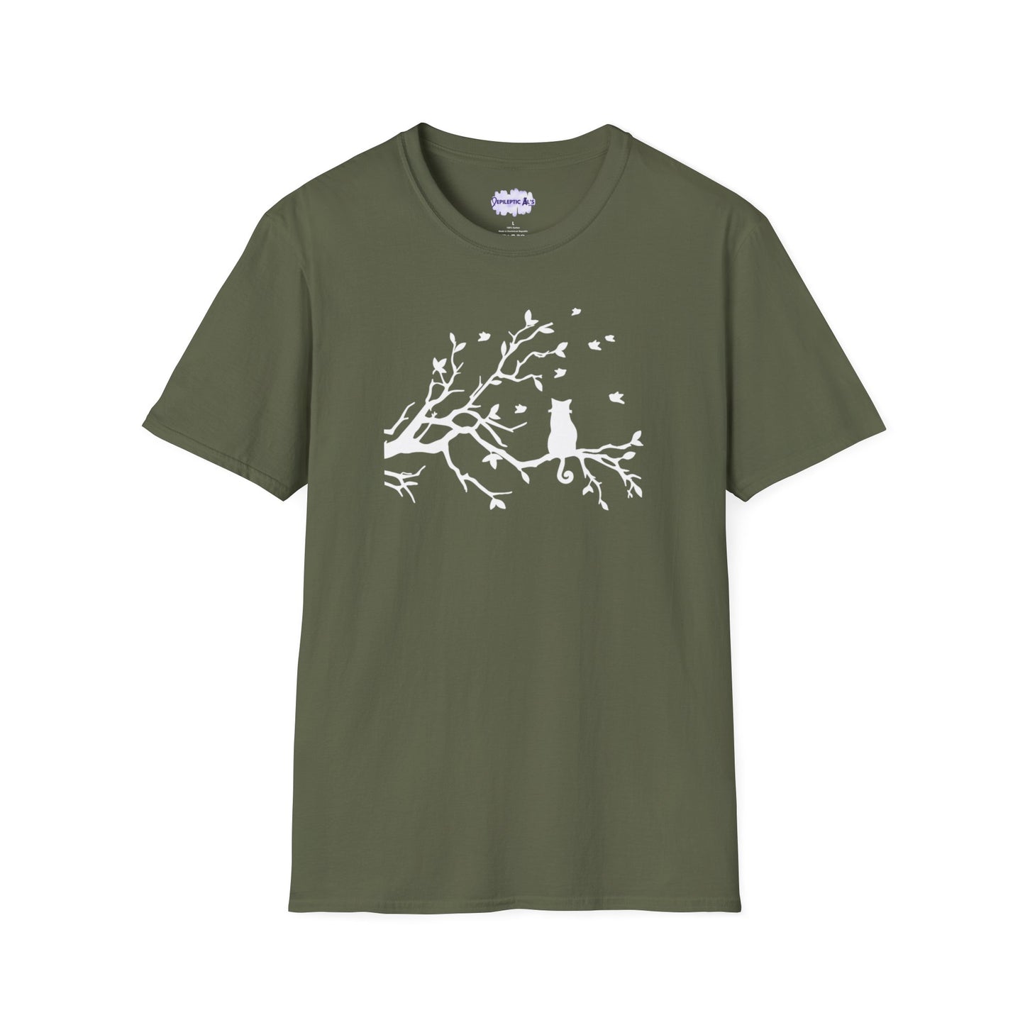 Cat in a Tree Unisex Softstyle T - Shirt - T - Shirt - Epileptic Al’s Shop