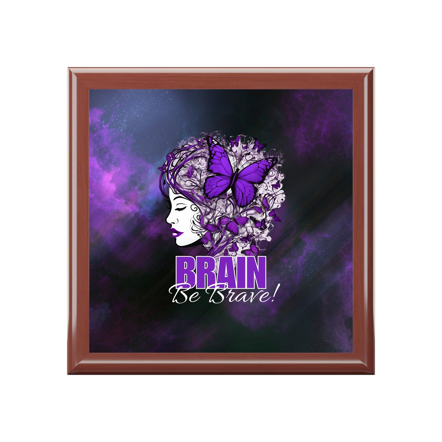 Purple Brain Be Brave Jewelry Box