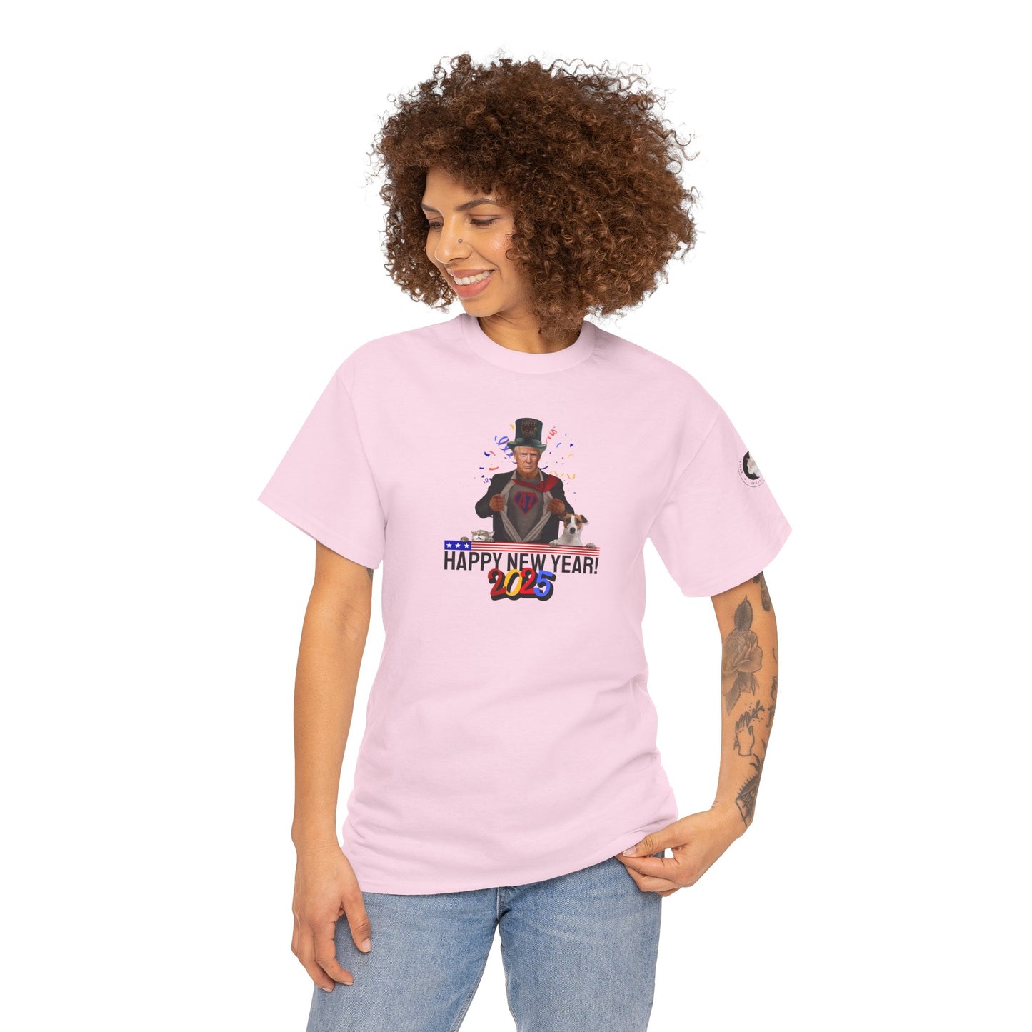 Trump Happy New Year 2025 Unisex Heavy Cotton Tee
