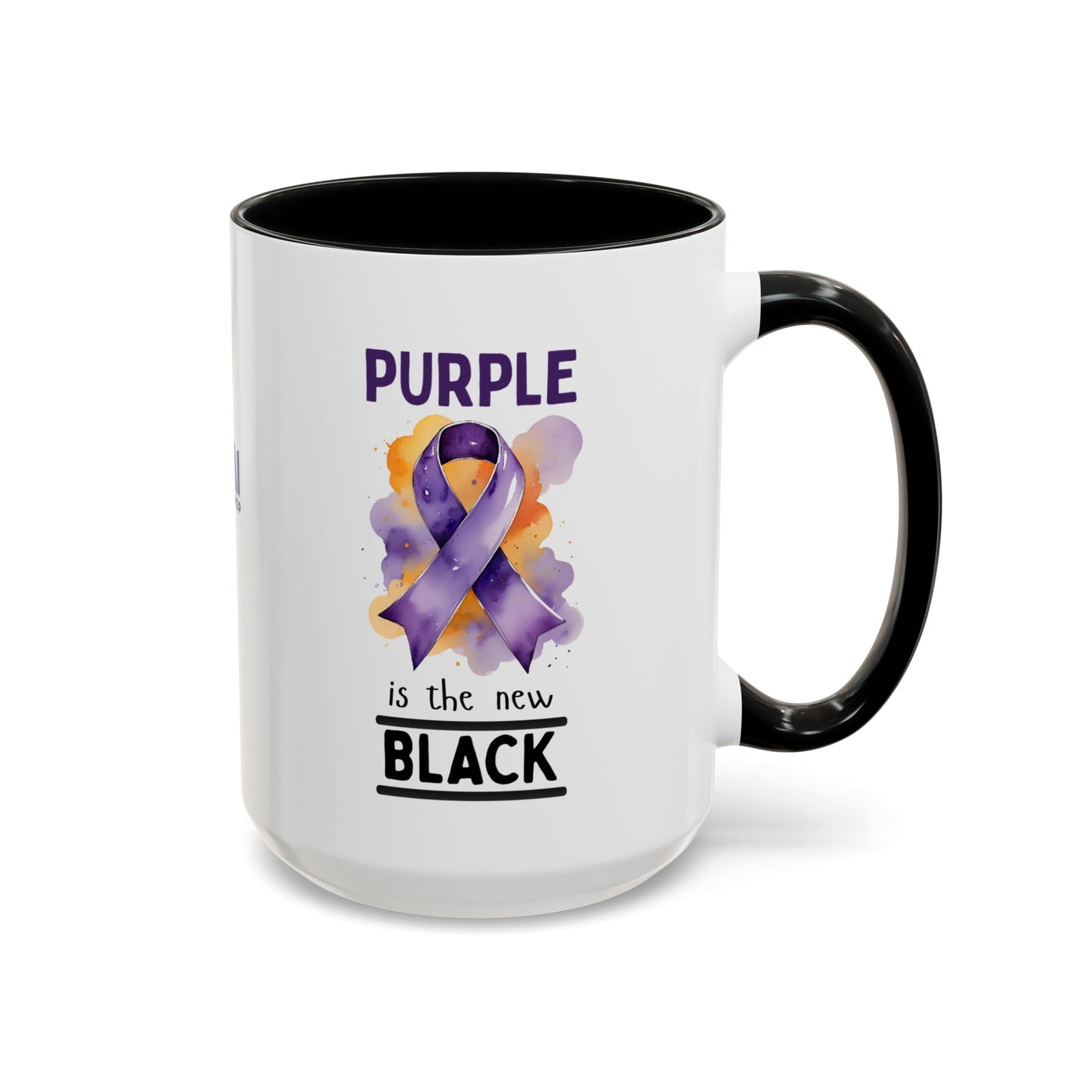 Purple Ribbon Accent Coffee Mug