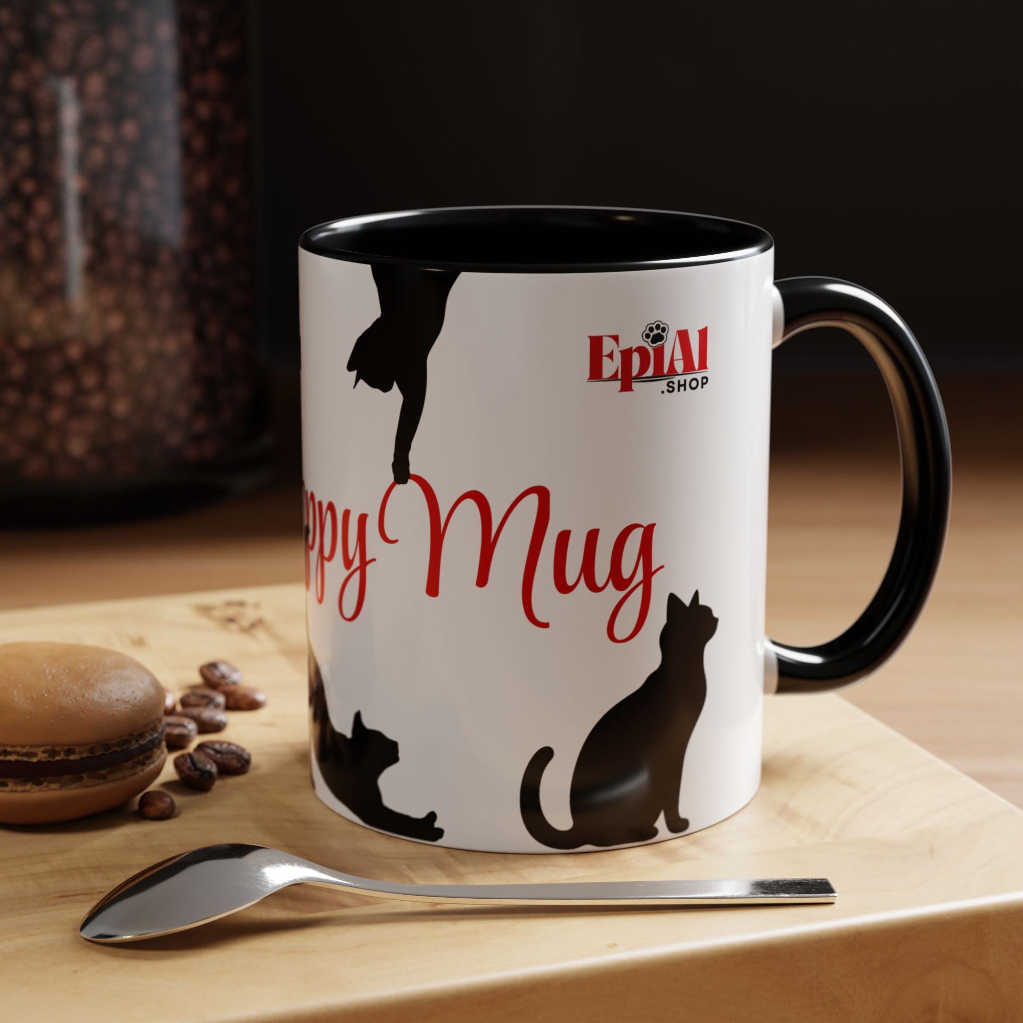 Silhouette Cat Lovers Accent Mug