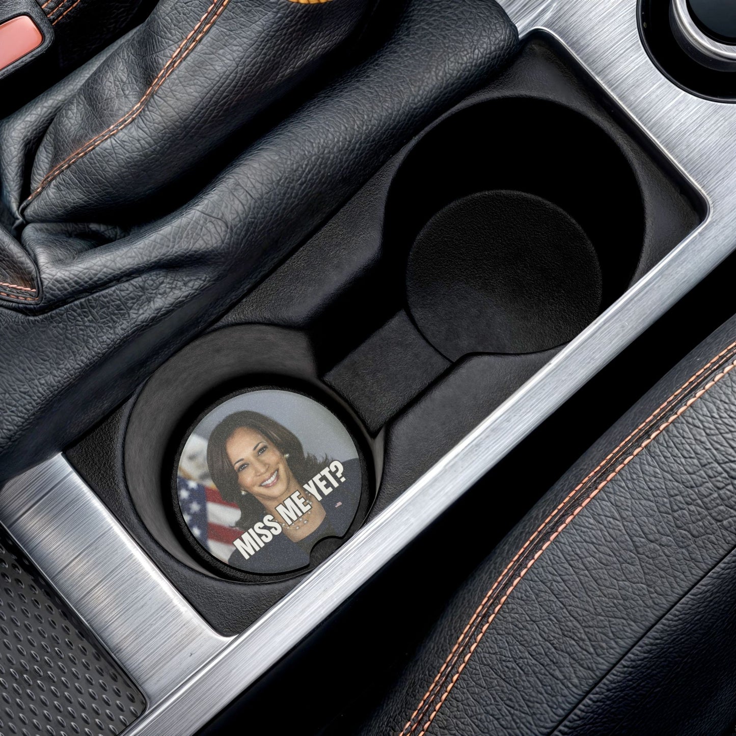 Political Soapstone Car Coaster - "Miss Me Yet?" Design