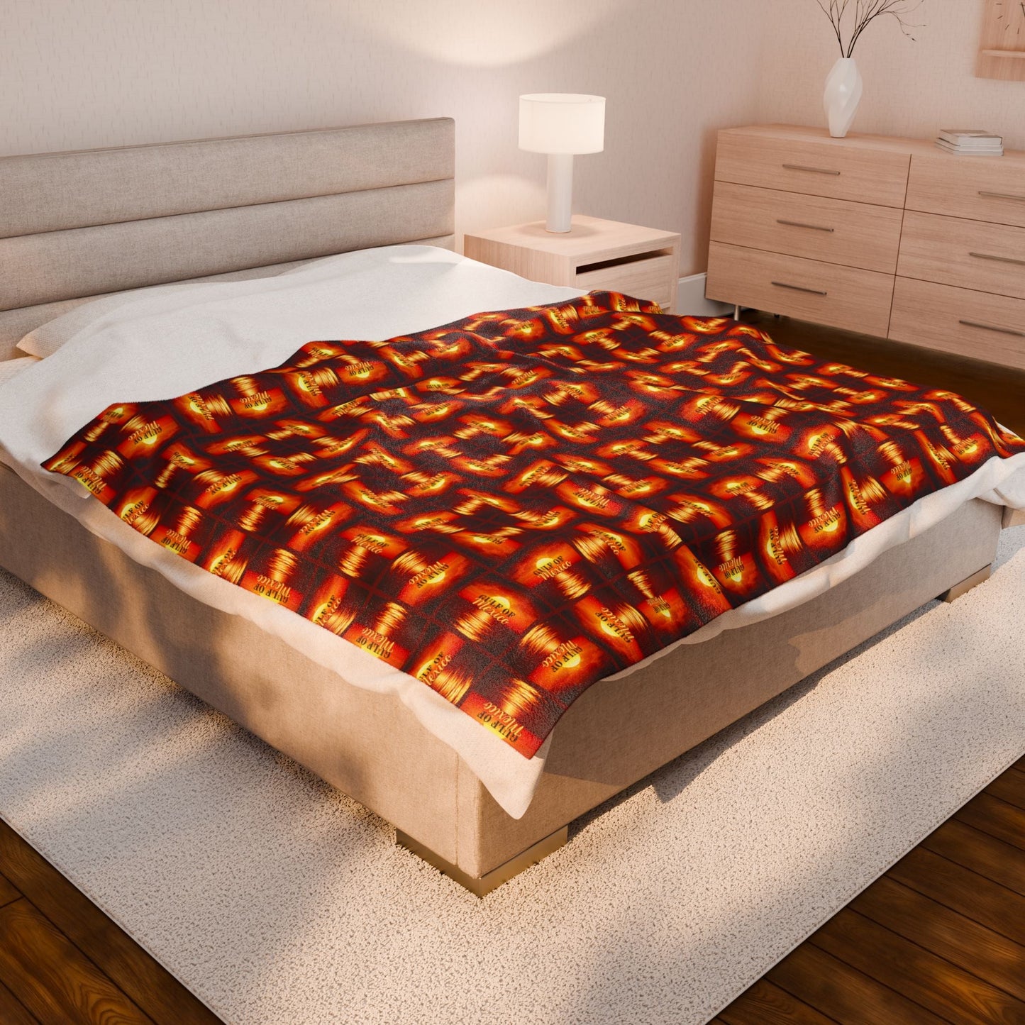 Cozy Velveteen Plush Blanket - Sunset Gulf of Mexico Design Printify