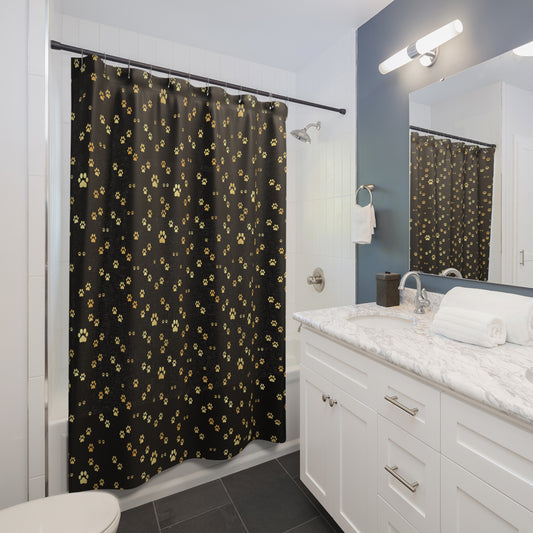 Gold Paws Shower Curtains