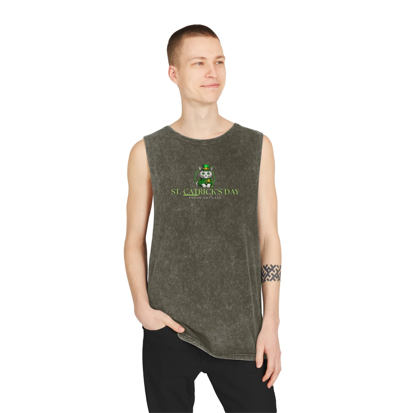 St. Patrick's Day Unisex Stonewash Tank Top Printify