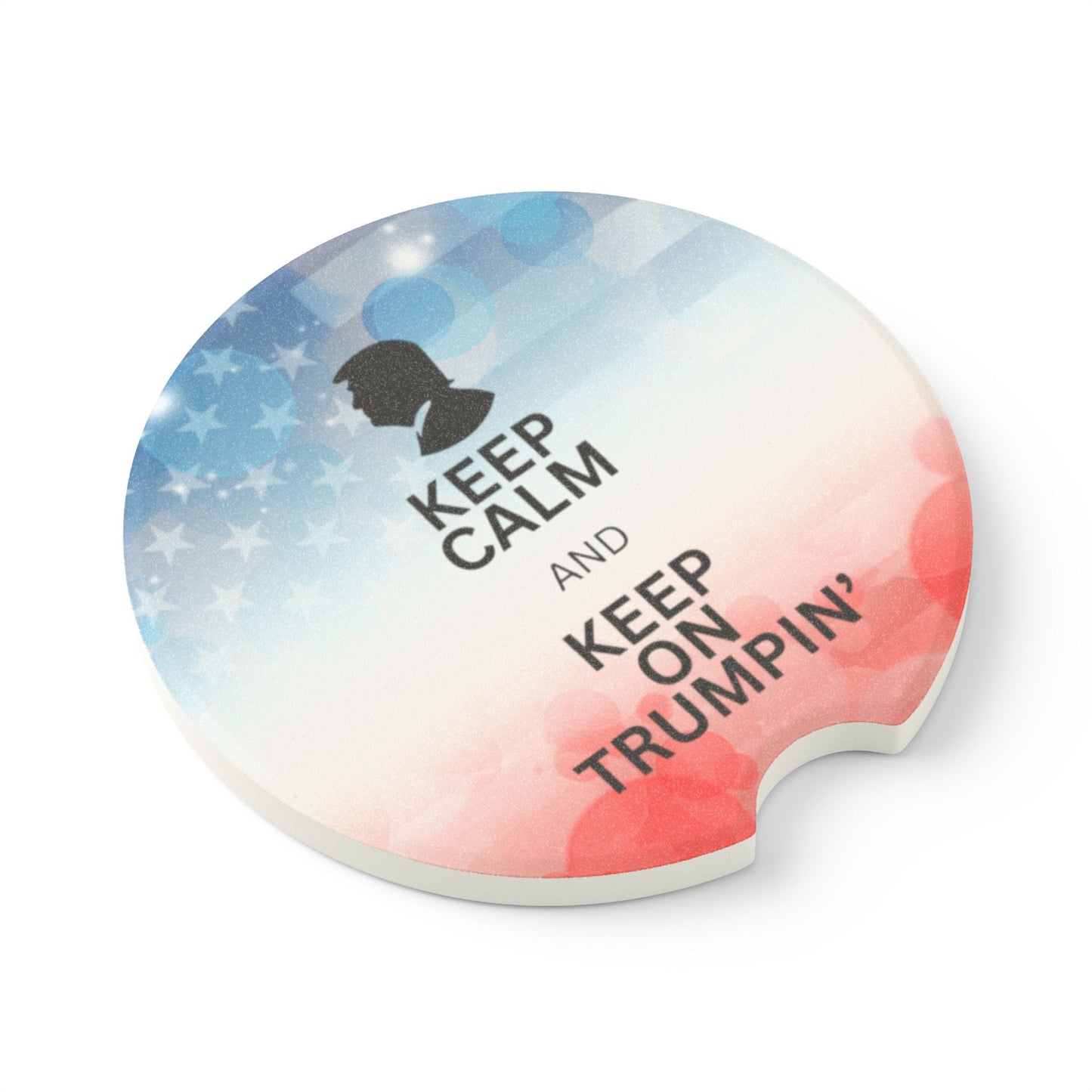 Keep Calm and Keep on Trumpin' Soapstone Car Coaster Printify