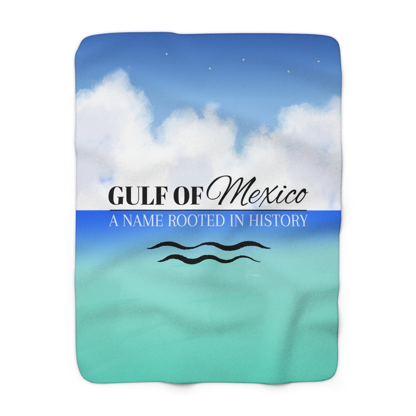 Gulf of Mexico Sherpa Fleece Blanket Printify