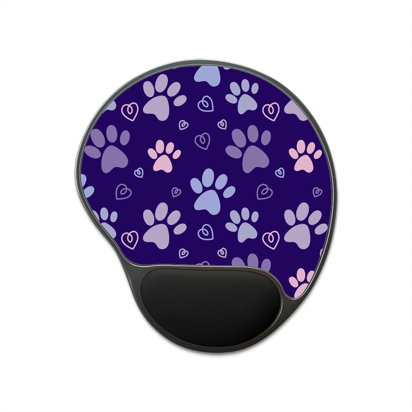 Purple Paw Delight Mouse Pad With Wrist Rest