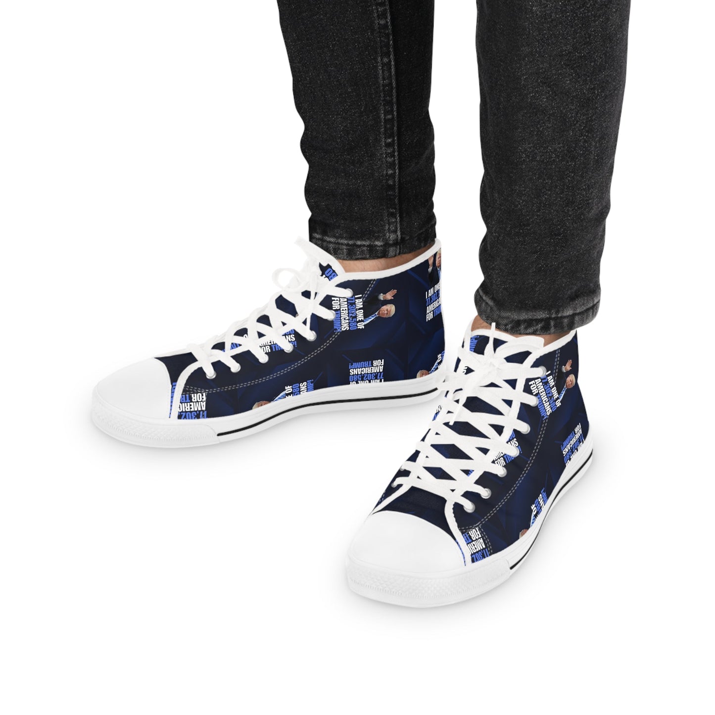 Men's High Top Sneakers – 'I Am One of the Americans for Trump' Statement Shoes Printify