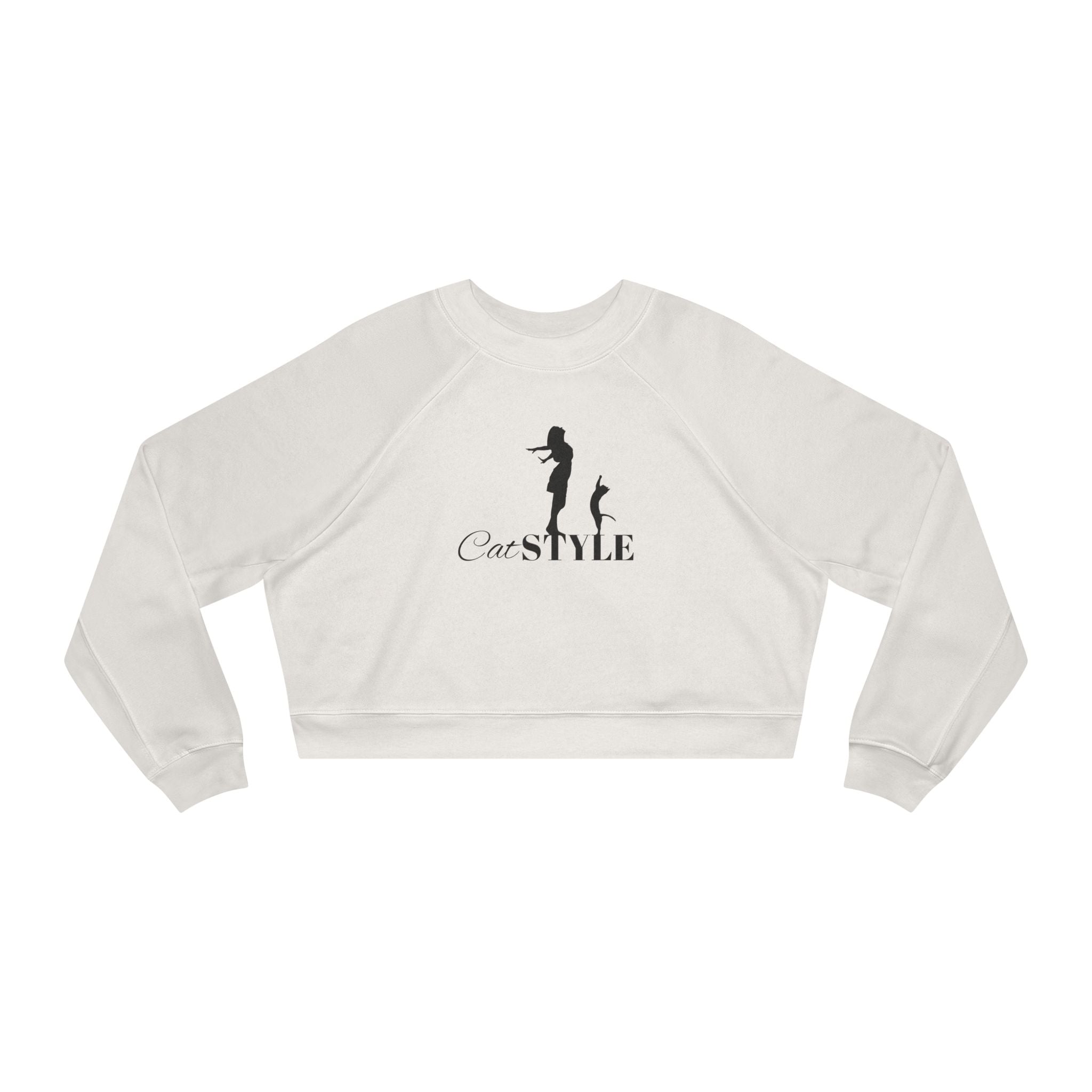 Photo depicting the Cat Style Women's Cropped Fleece Pullover from EpiAl's Shop.