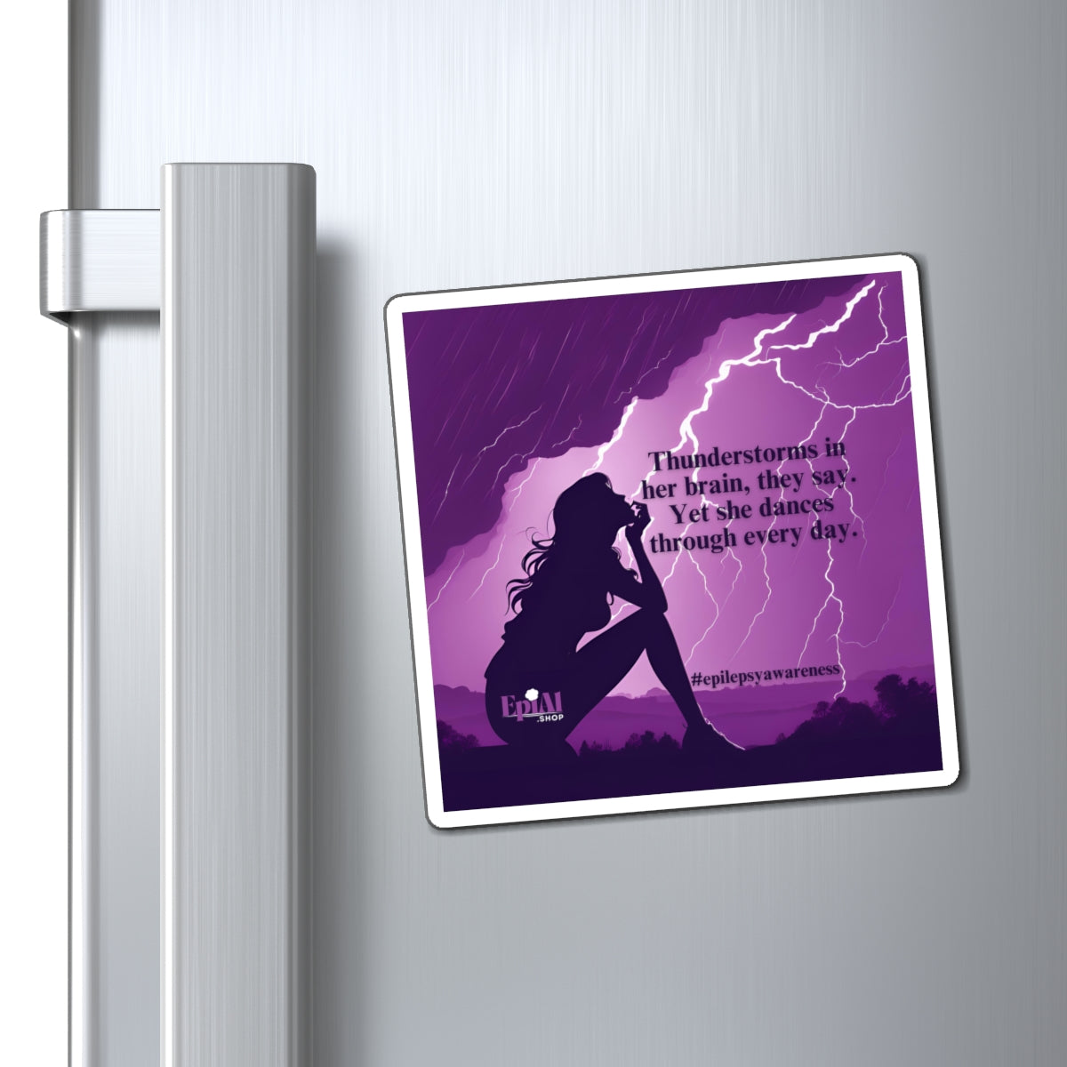 Empowering Epilepsy Awareness Magnet - "Thunderstorms in Her Brain" Design