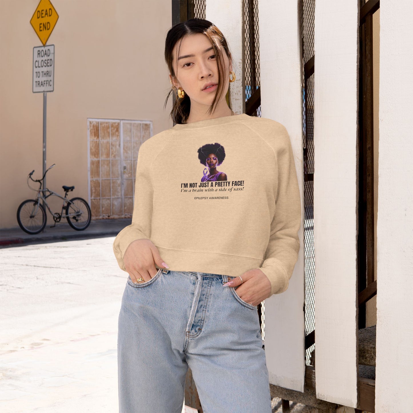 Sassy Brain Women's Cropped Fleece Pullover