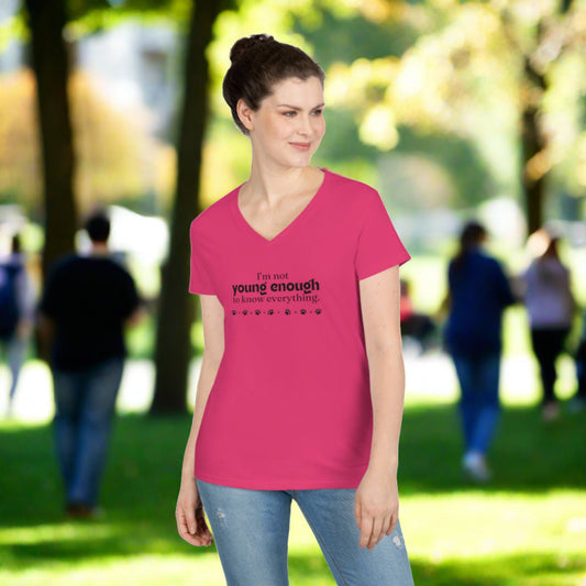 Not Young Enough Ladies' V-Neck T-Shirt