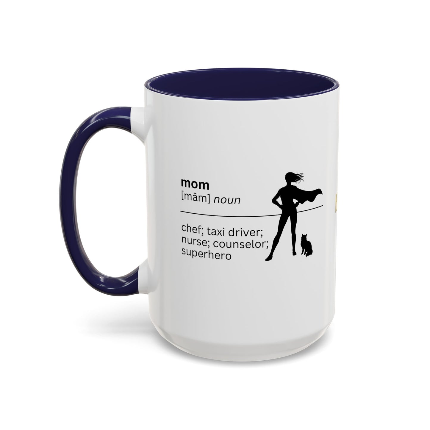 Mom Superhero Accent Coffee Mug - Perfect Gift for Moms