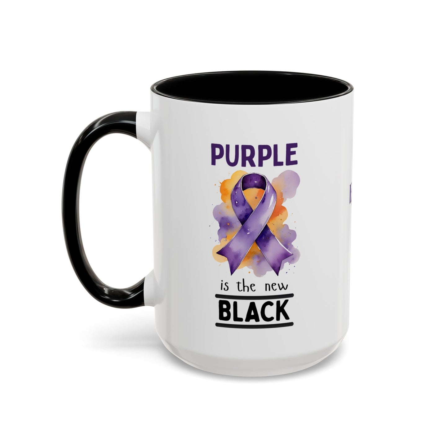Purple Ribbon Accent Coffee Mug
