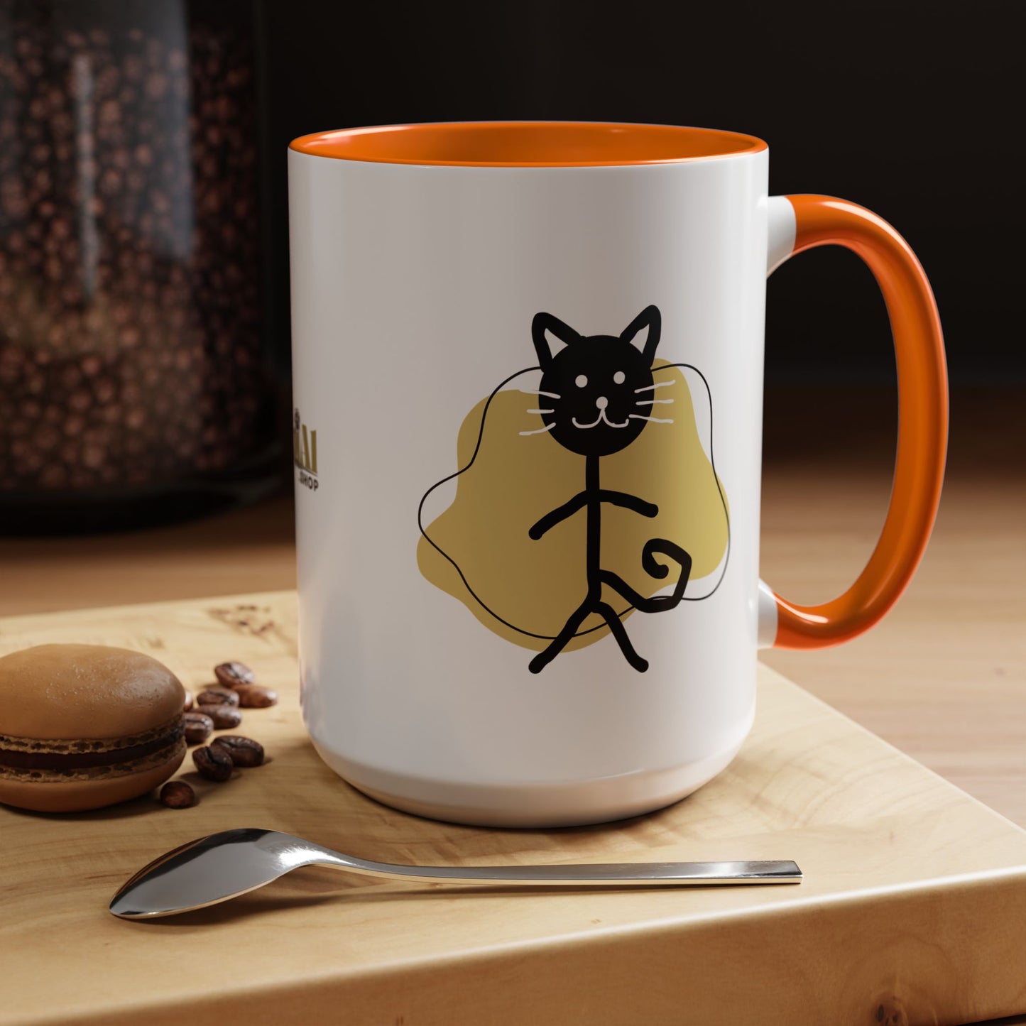 Playful Cat Accent Coffee Mug - 11oz & 15oz