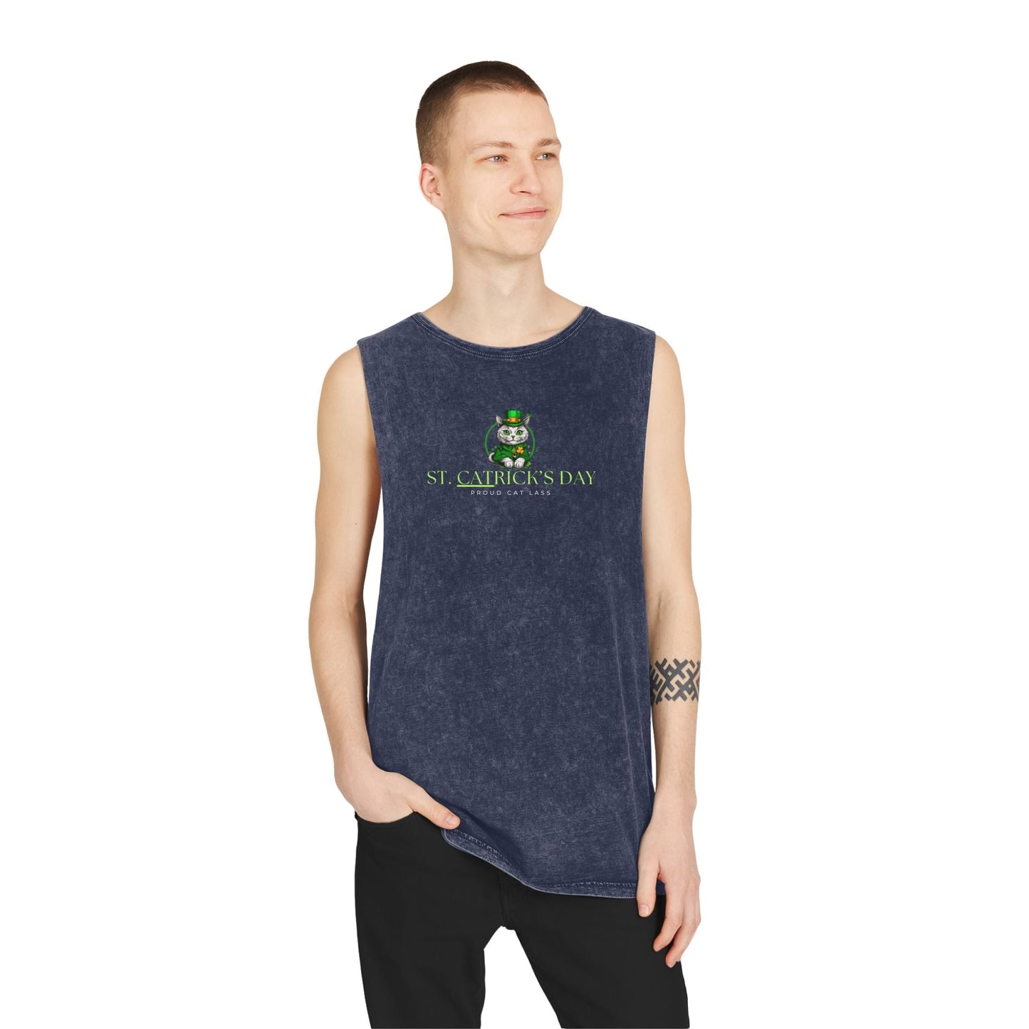 St. Patrick's Day Unisex Stonewash Tank Top Printify