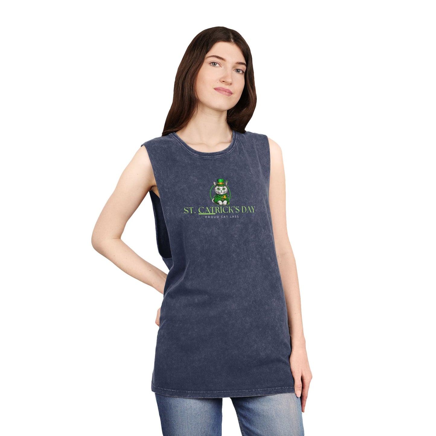 St. Patrick's Day Unisex Stonewash Tank Top Printify