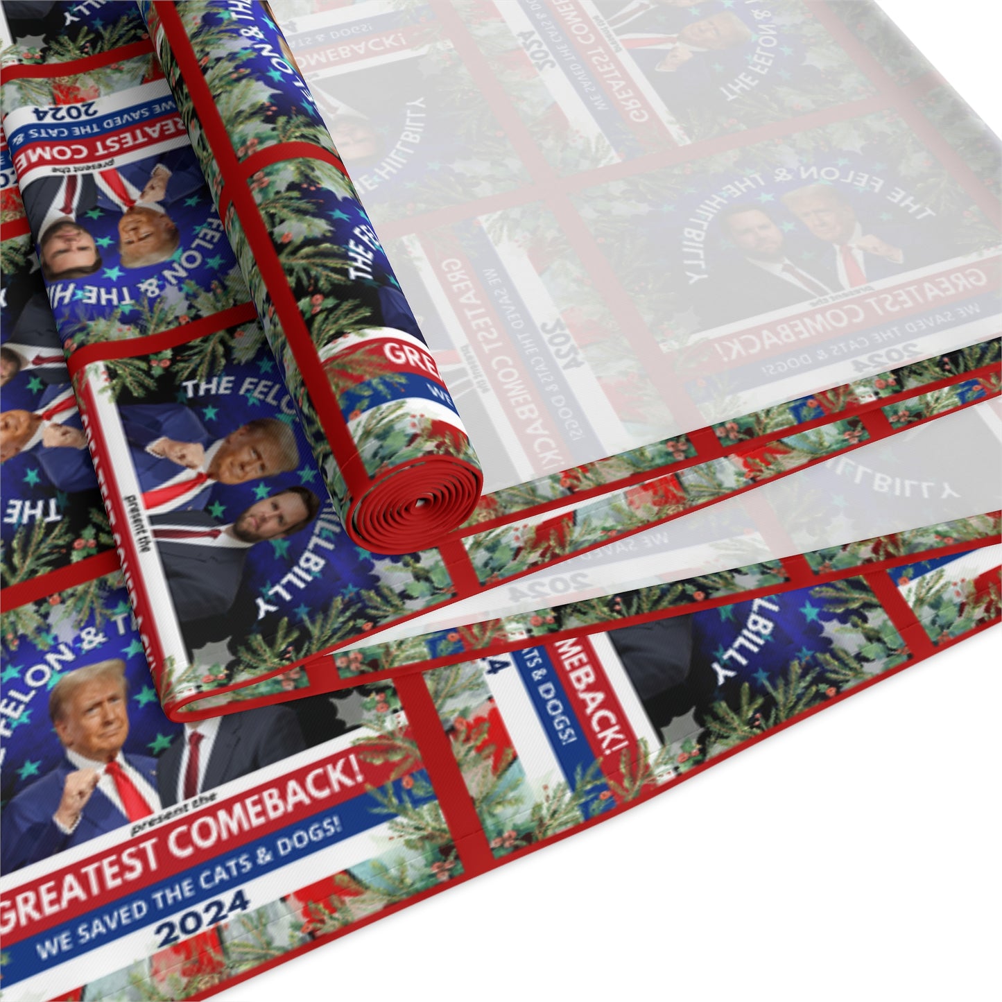 Felon & Hillbilly Christmas Themed Table Runner (Cotton, Poly)