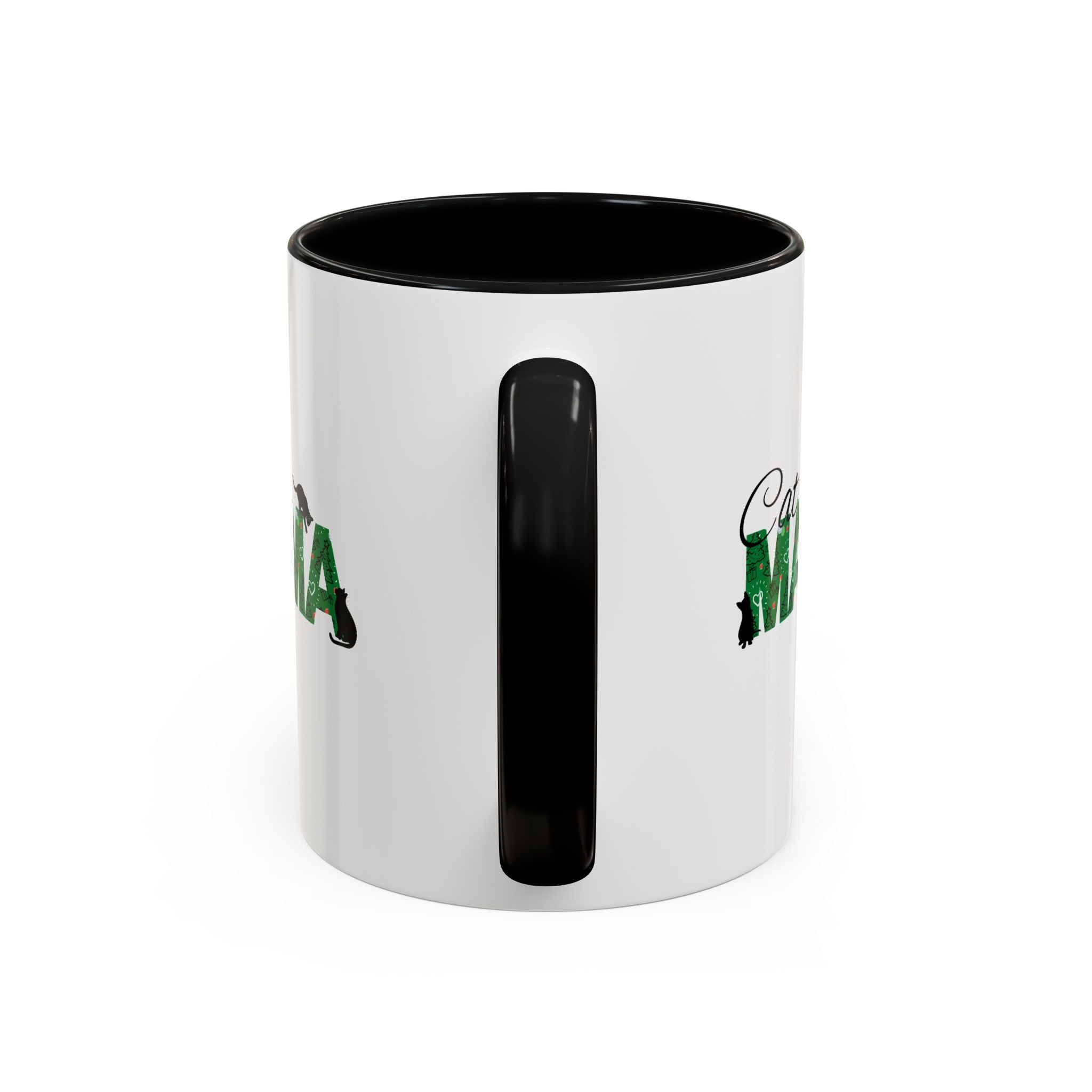 Photo depicting the Christmas Cat Mama Accent Coffee Mug (11, 15oz) from EpiAl's Shop.