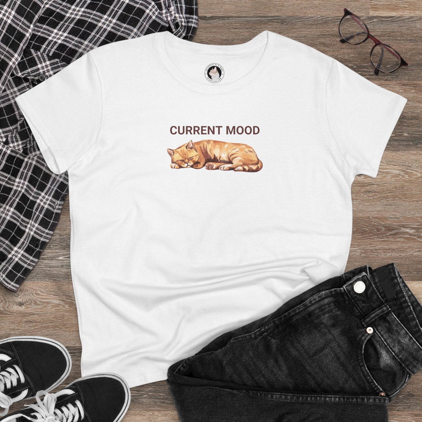 Current Mood: Sleepy Women's Midweight Cotton Tee
