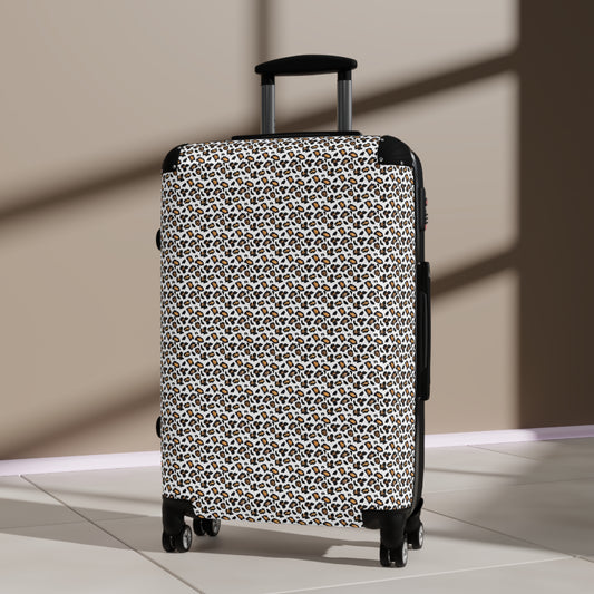 White Leopard Suitcase