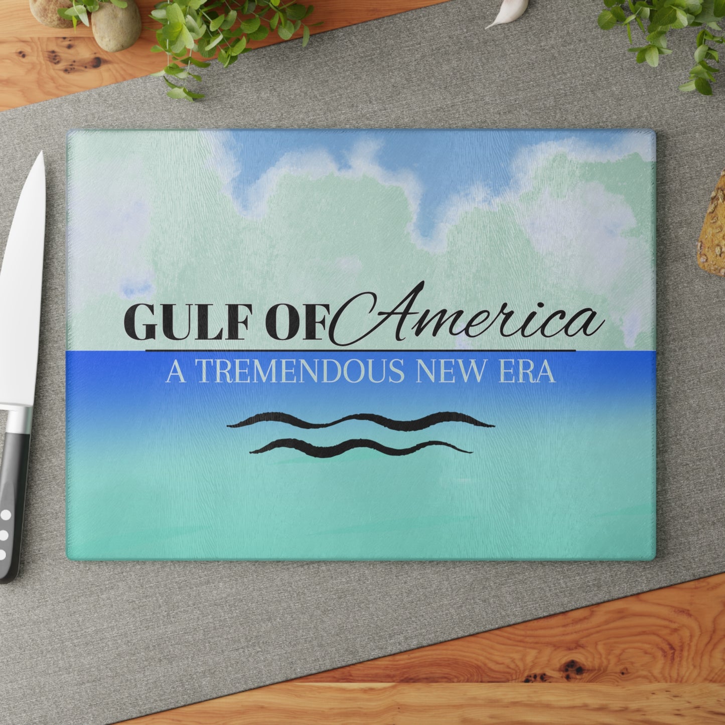 Gulf of America Tremendous New Age Glass Cutting Board