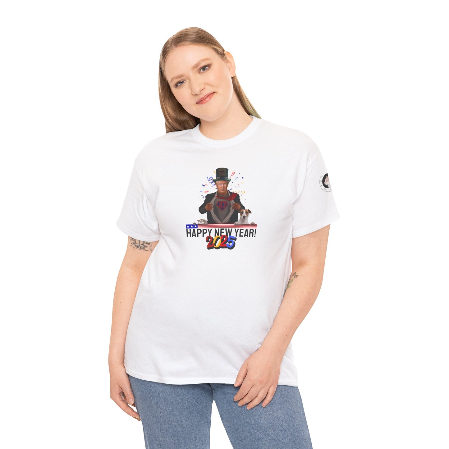 Trump Happy New Year 2025 Unisex Heavy Cotton Tee