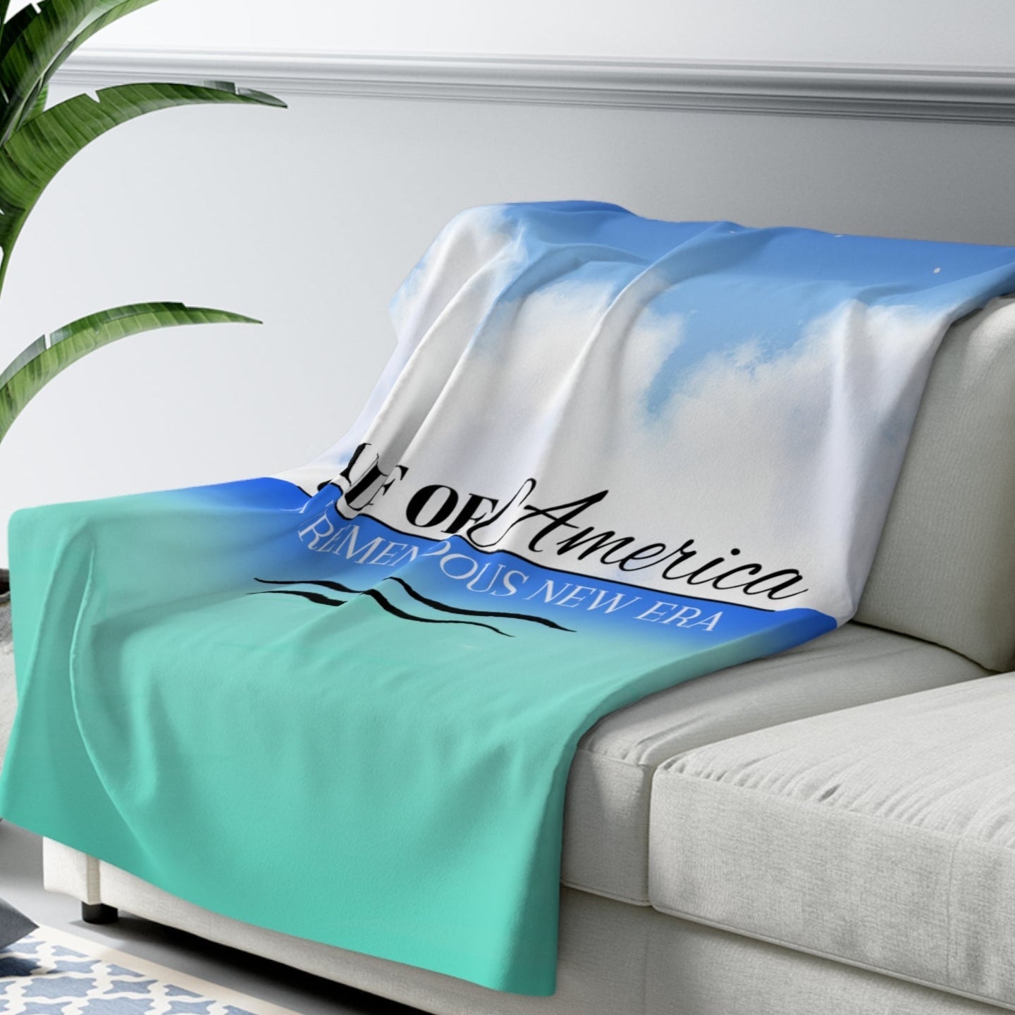 Gulf of America Cozy Sherpa Fleece Blanket Printify