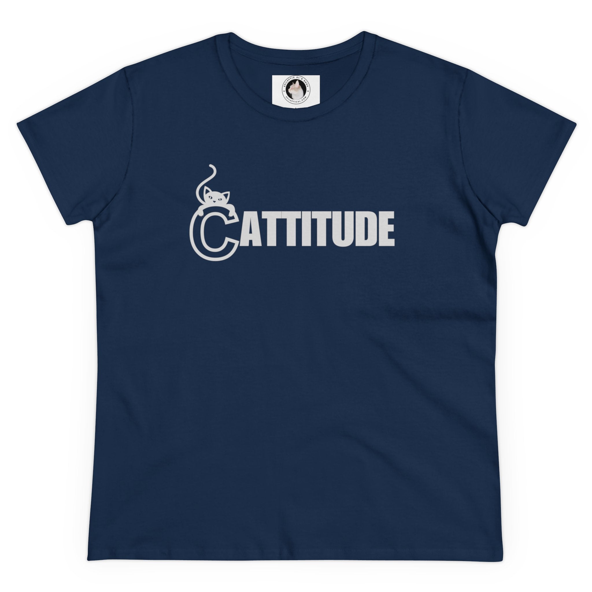 Cattitude Women's Midweight Cotton Tee - T - Shirt - Epileptic Al’s Shop