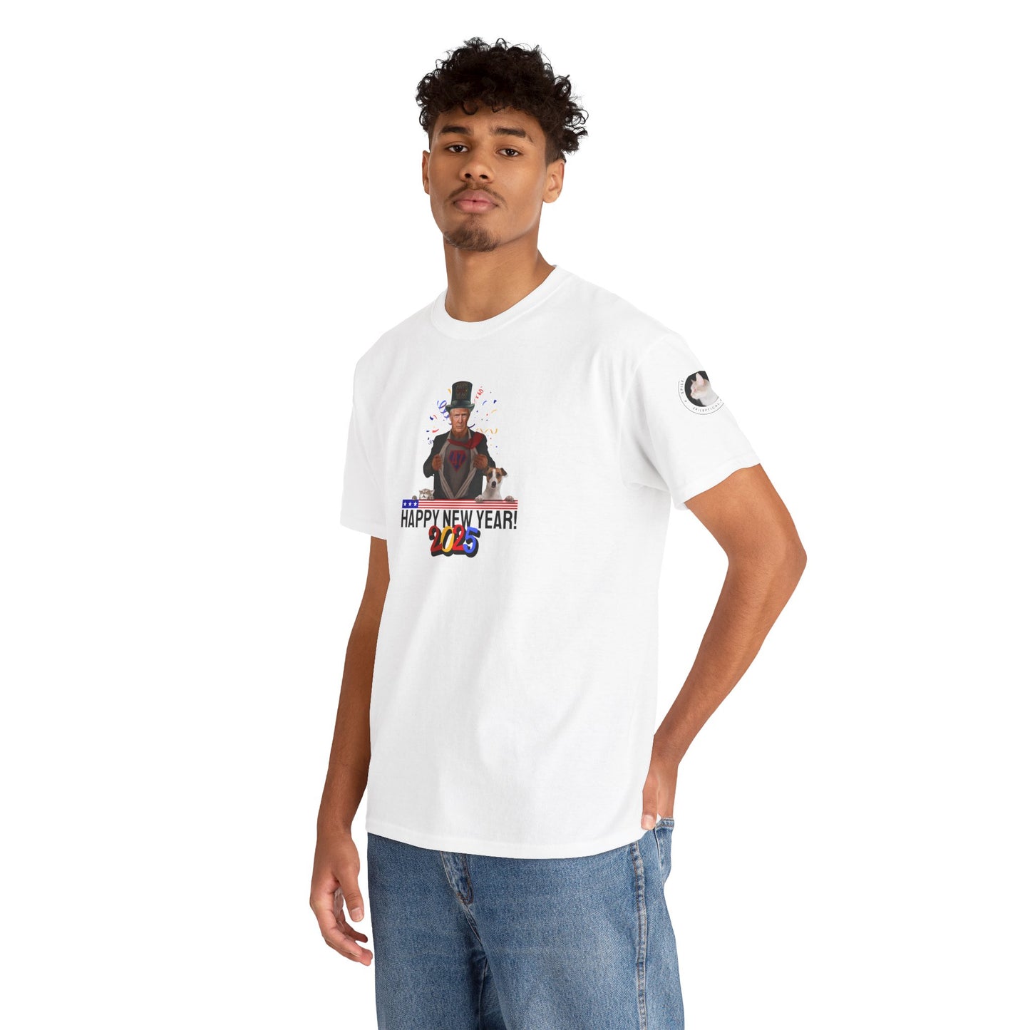 Trump Happy New Year 2025 Unisex Heavy Cotton Tee