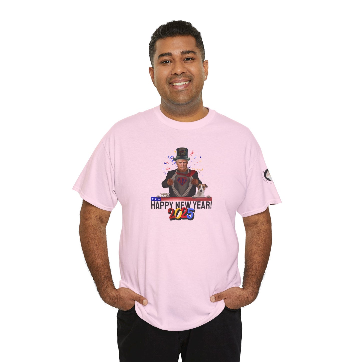 Trump Happy New Year 2025 Unisex Heavy Cotton Tee