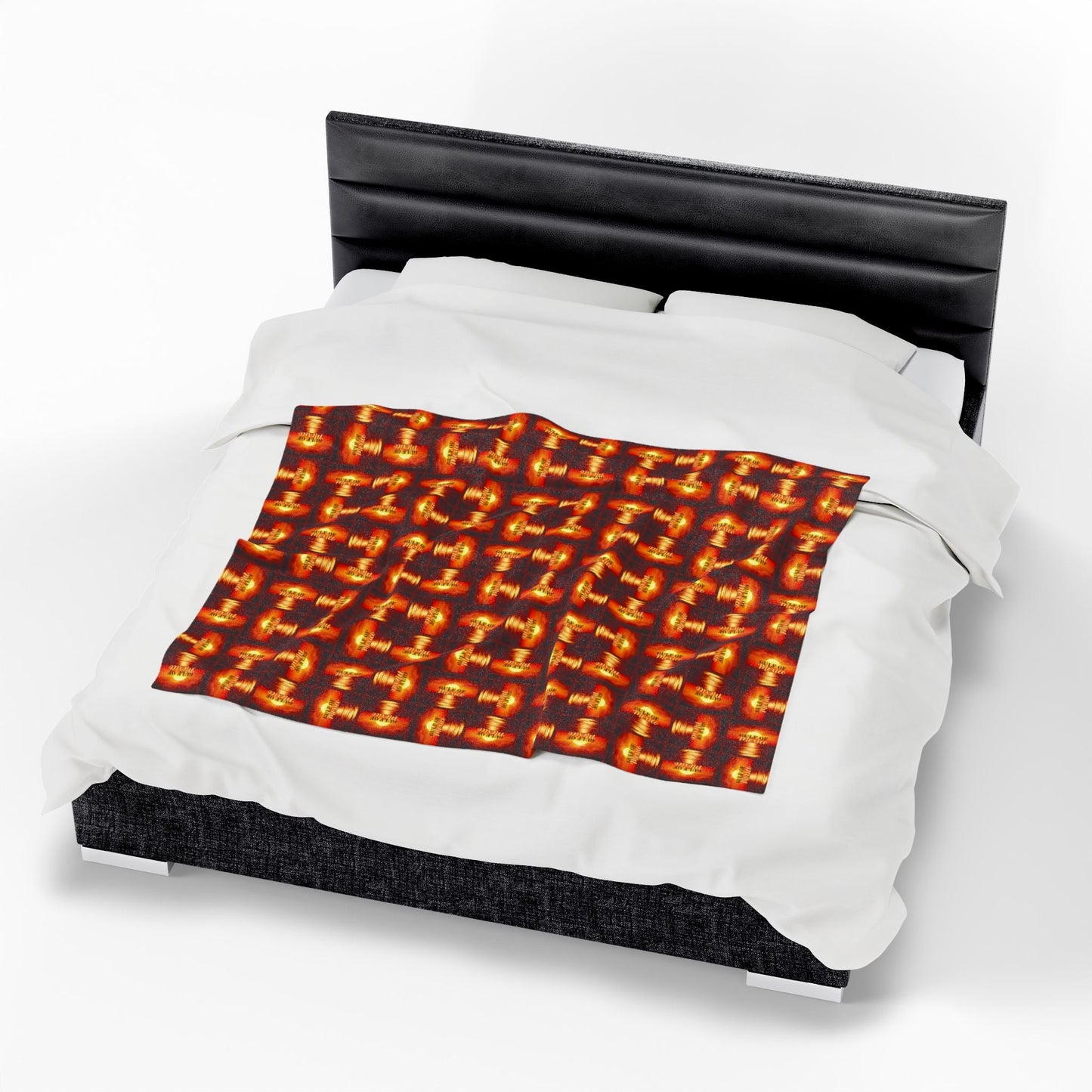 Cozy Velveteen Plush Blanket - Sunset Gulf of Mexico Design Printify
