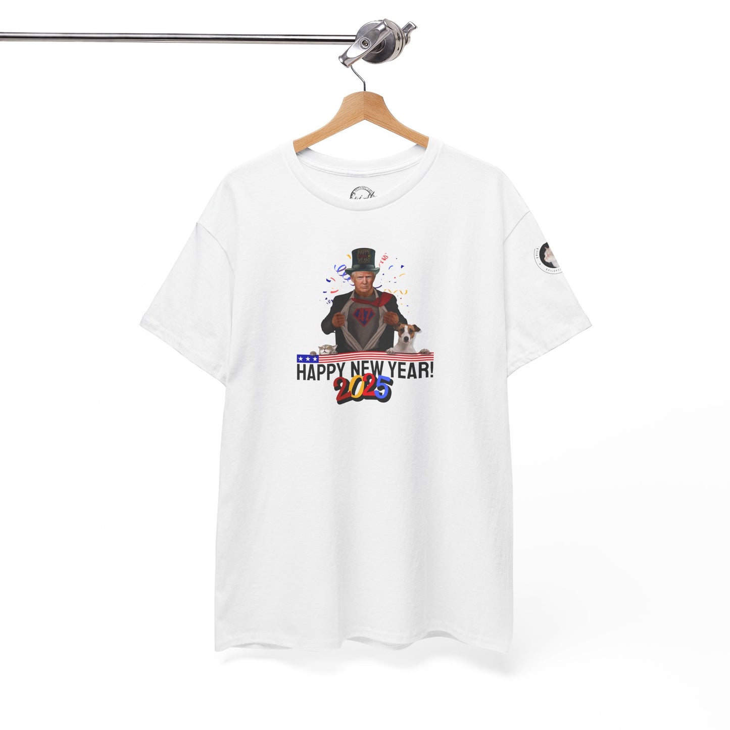 Trump Happy New Year 2025 Unisex Heavy Cotton Tee