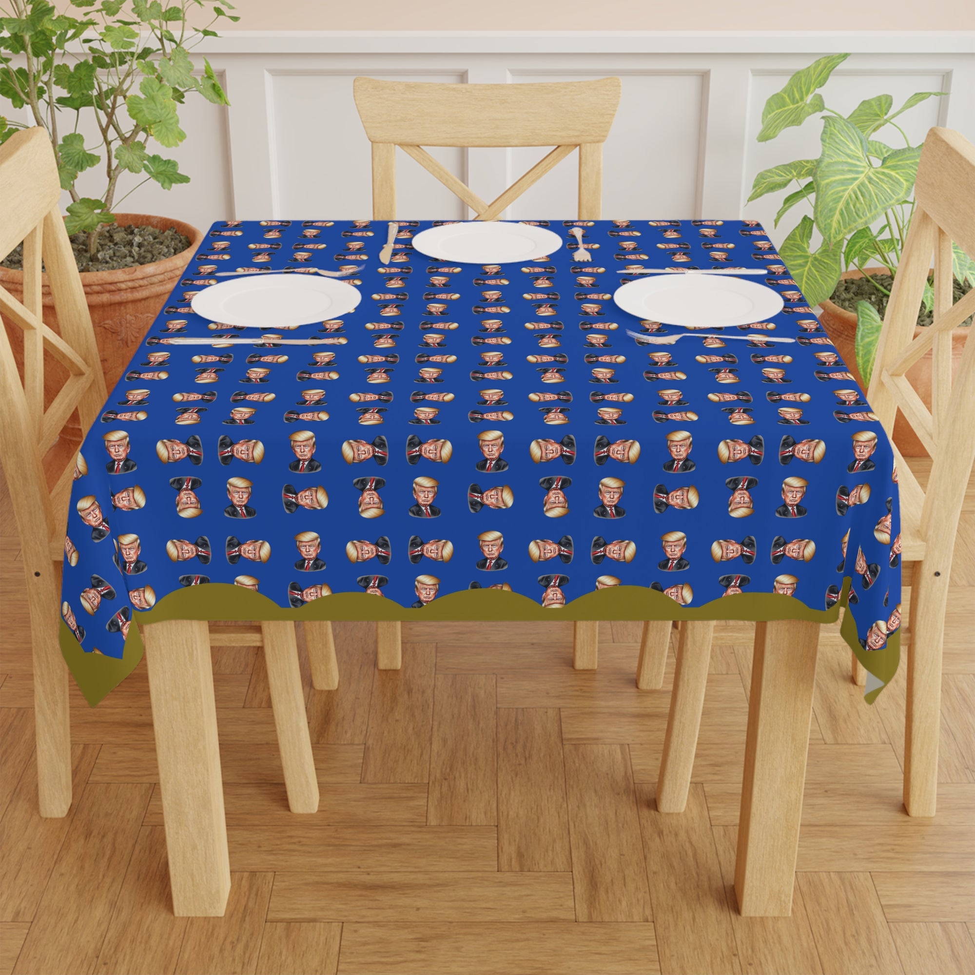 Vibrant Trump Face Printed Tablecloth