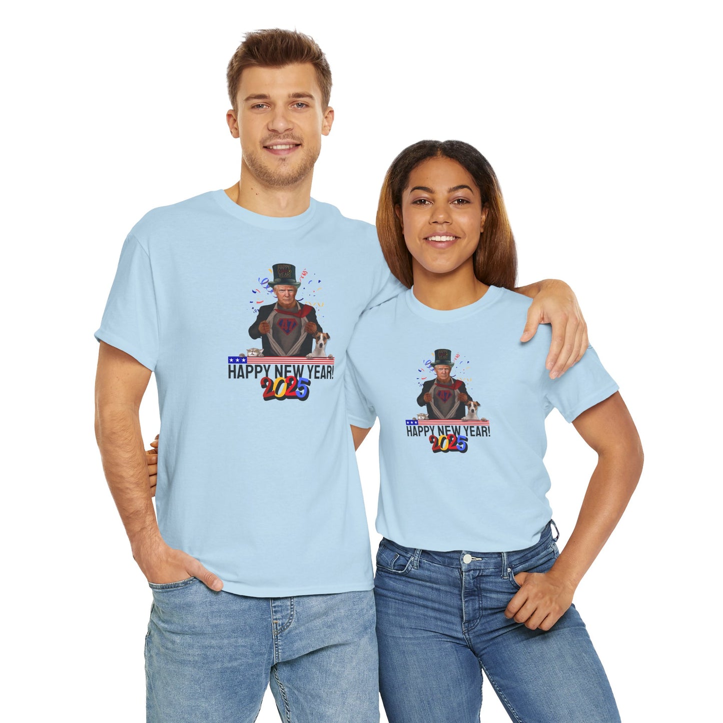 Trump Happy New Year 2025 Unisex Heavy Cotton Tee