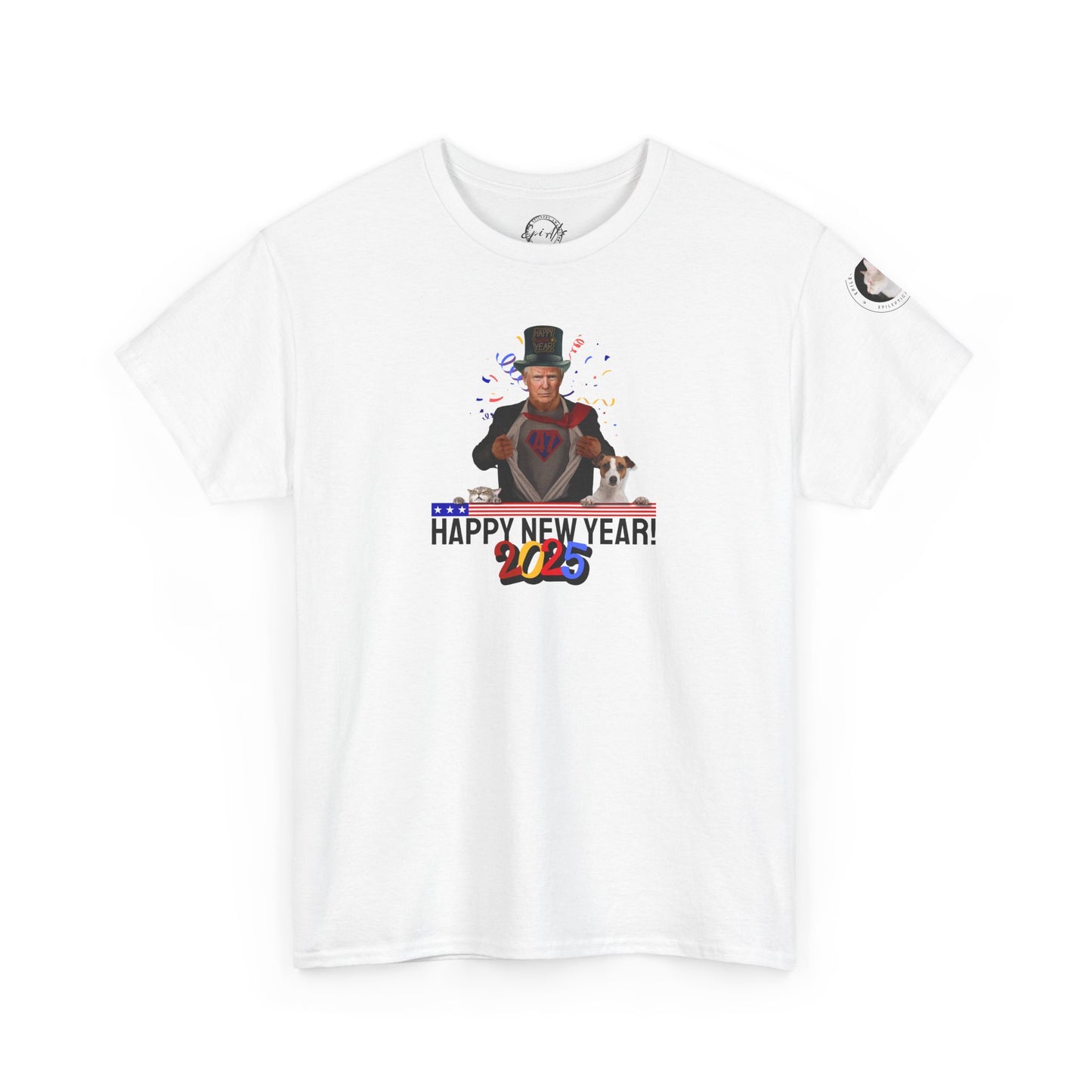 Trump Happy New Year 2025 Unisex Heavy Cotton Tee