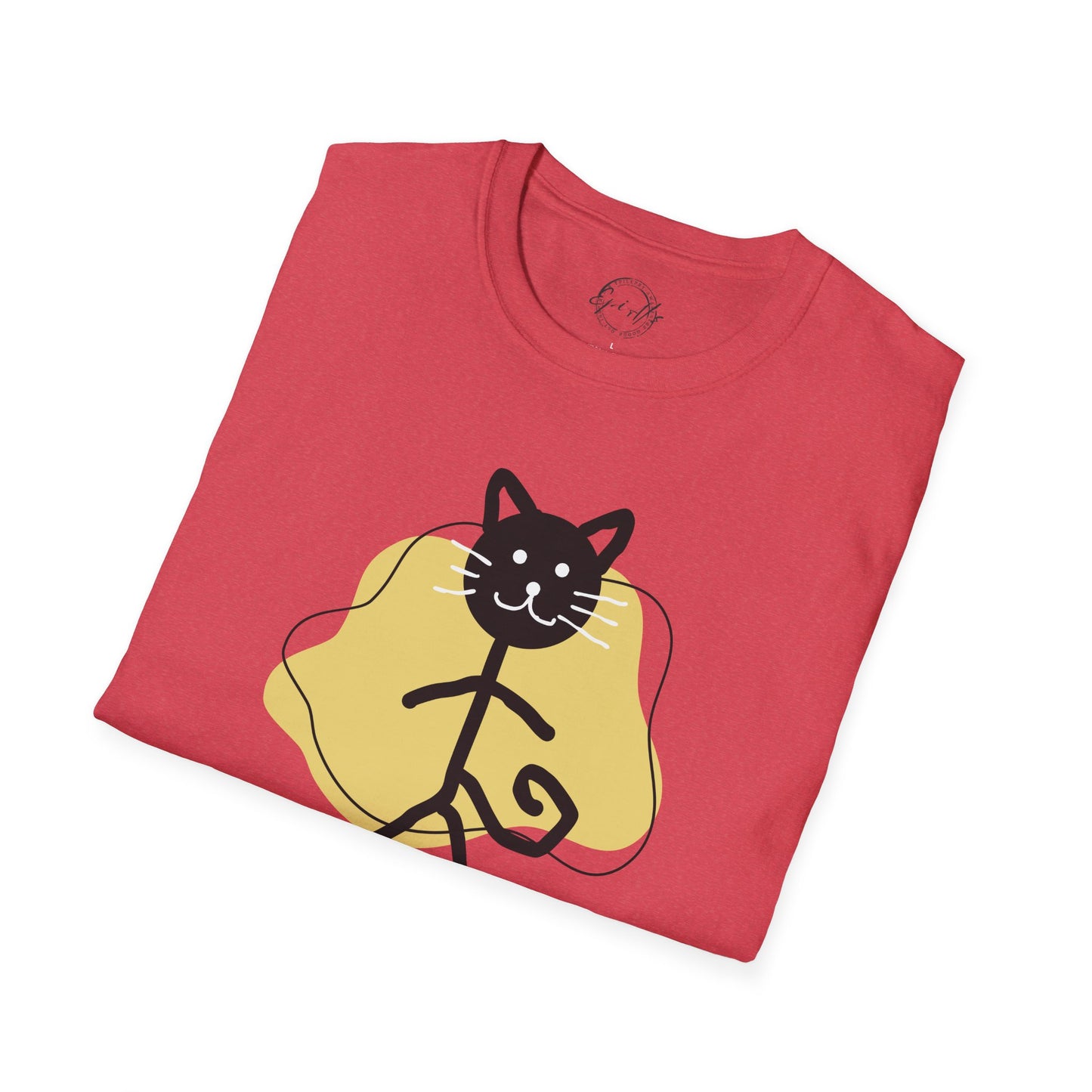Playful Cat Graphic T-Shirt – Unisex Softstyle Tee for Cat Lovers