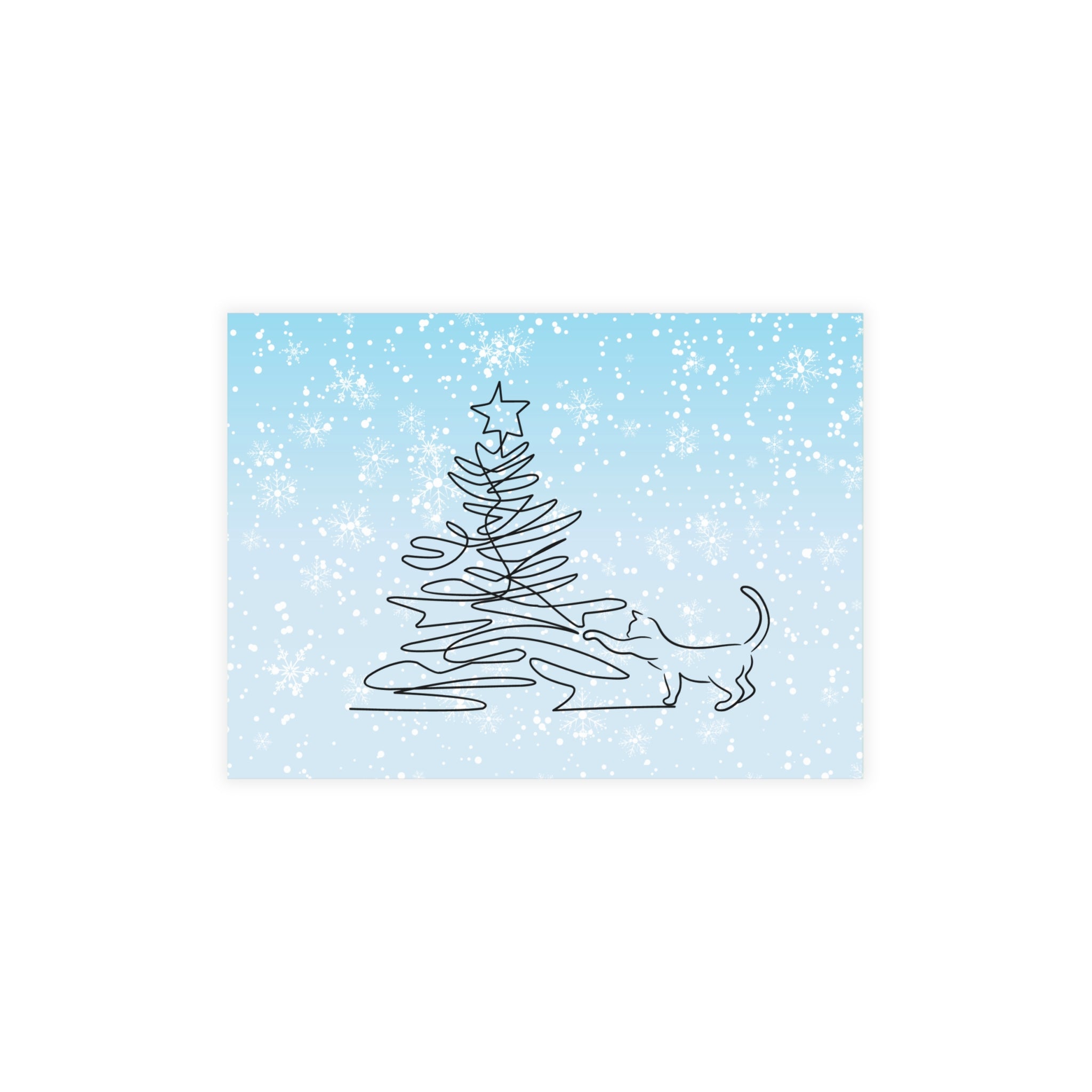 Photo depicting the Kitty & Christmas Tree Postcard Bundles (envelopes included) from EpiAl's Shop.