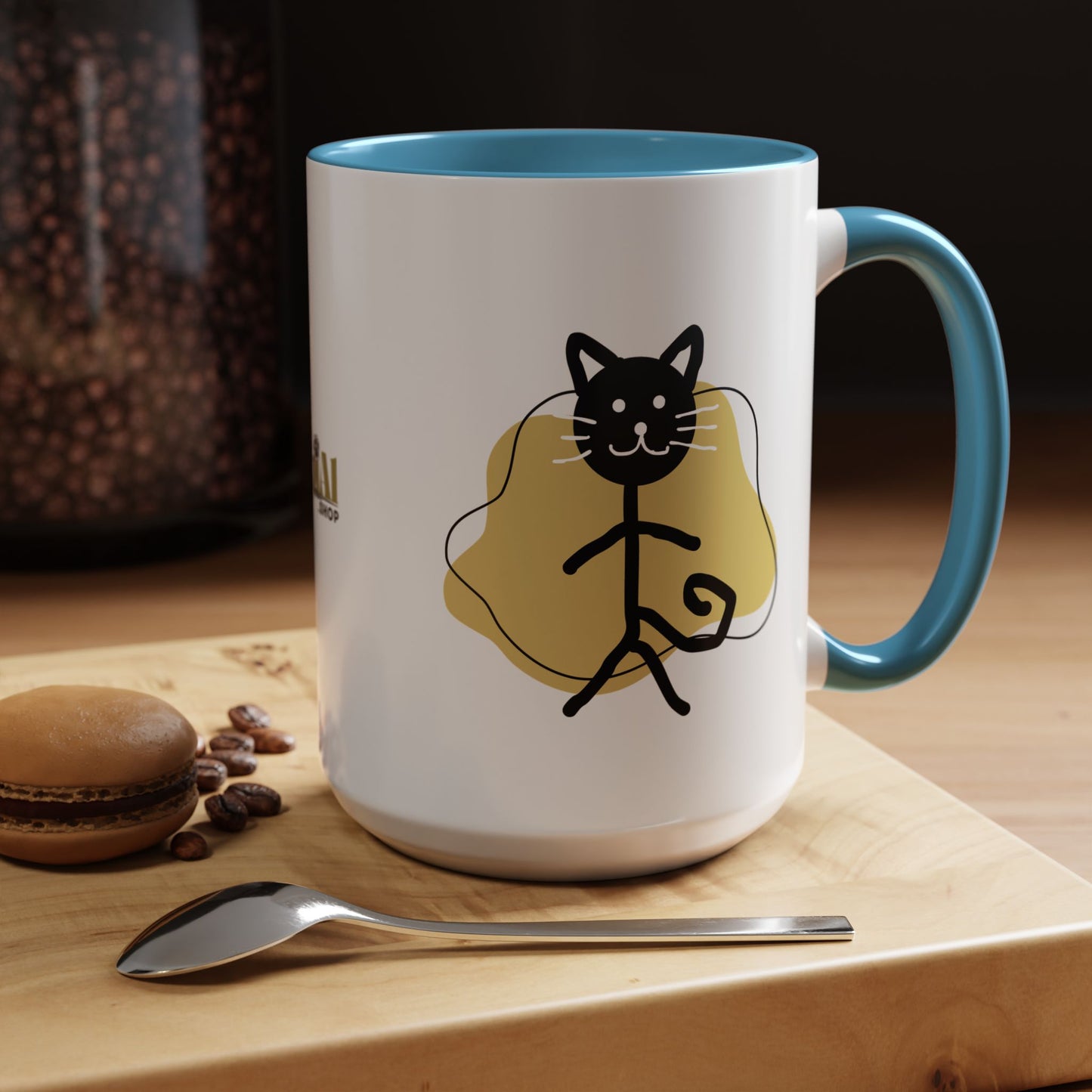 Playful Cat Accent Coffee Mug - 11oz & 15oz