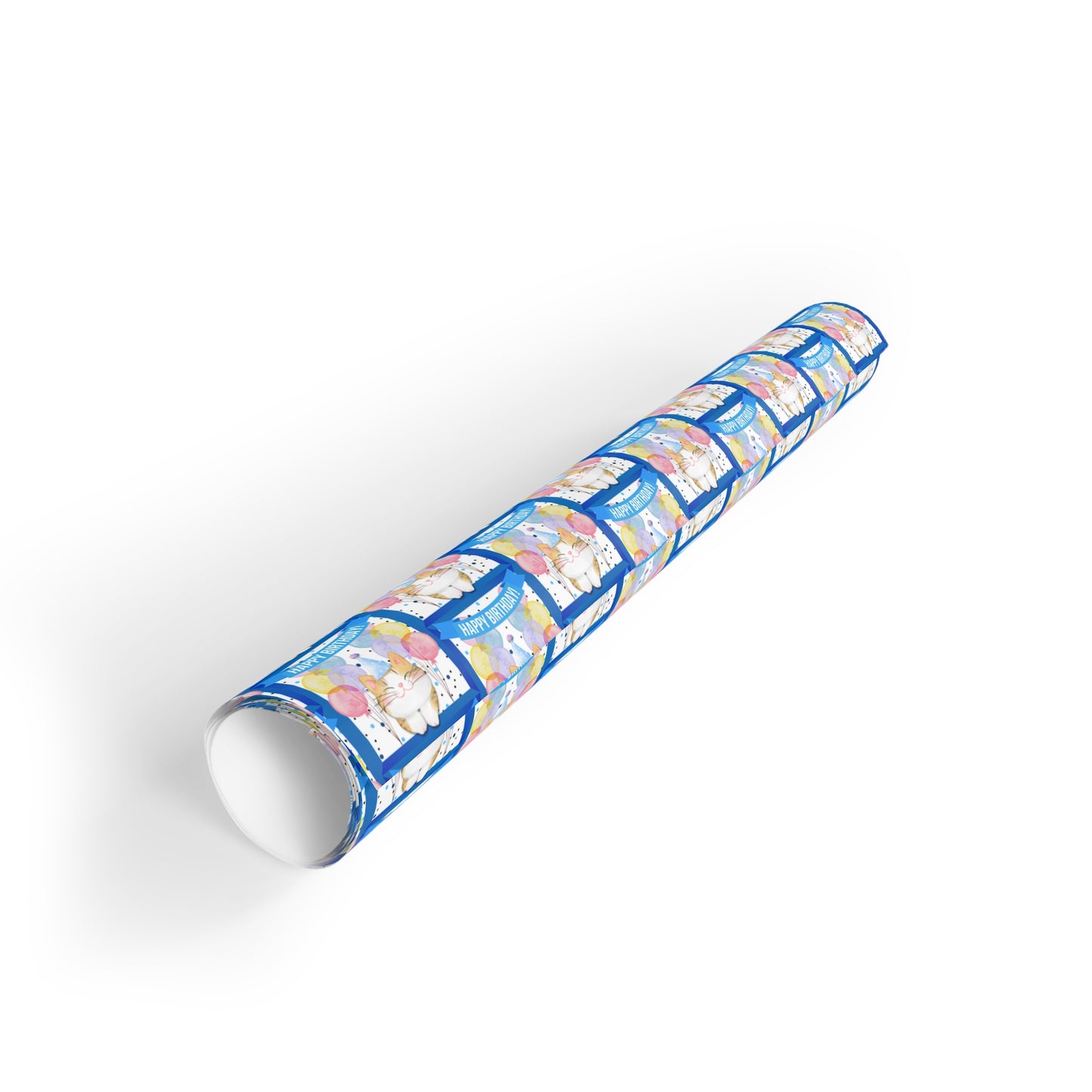 Little Boy Kitty Birthday Gift Wrapping Paper Rolls, 1pc