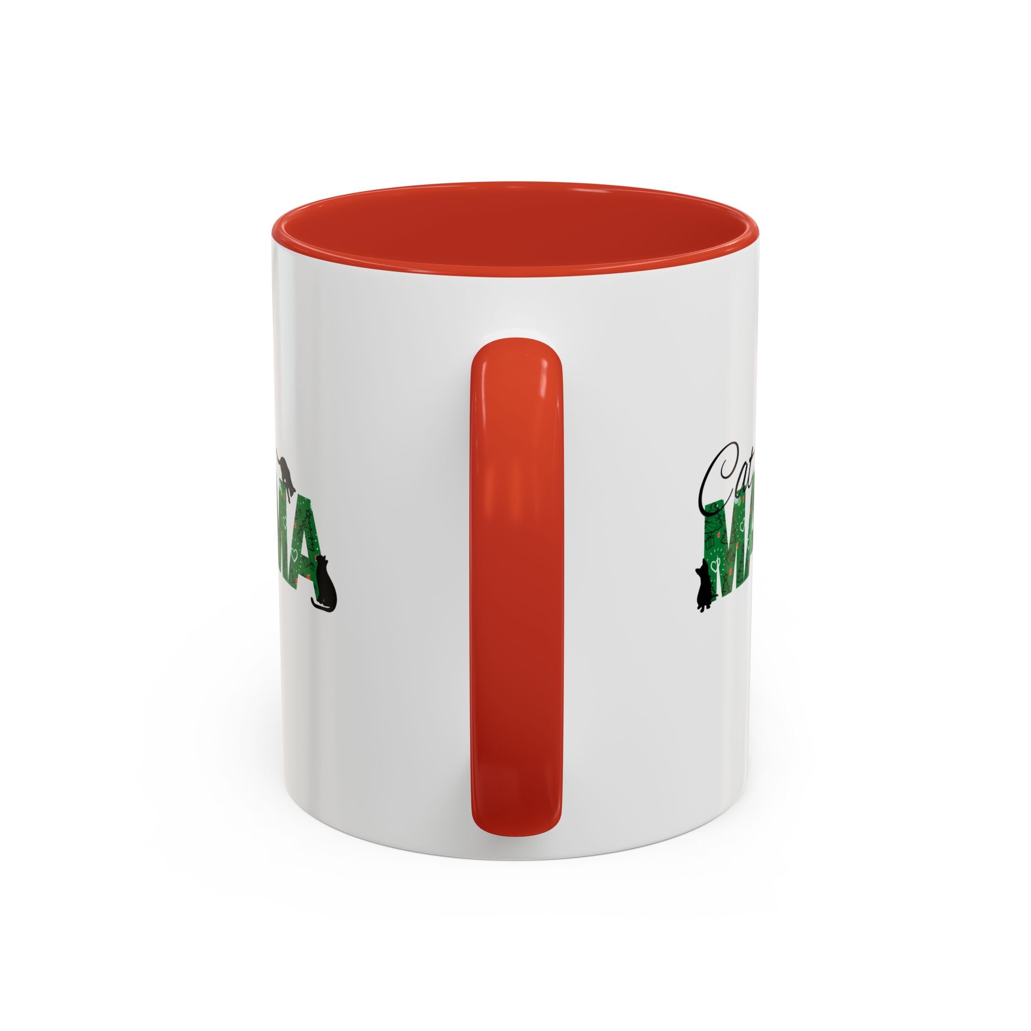 Photo depicting the Christmas Cat Mama Accent Coffee Mug (11, 15oz) from EpiAl's Shop.