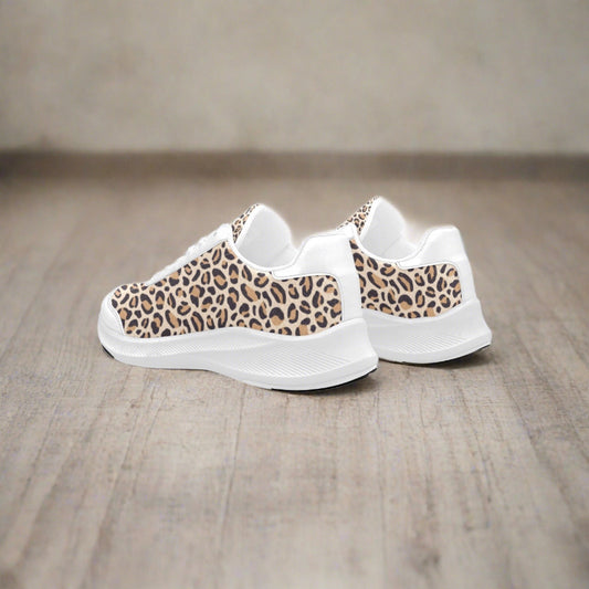 Leopard & White Women's Mudguard Running Shoes (10092)
