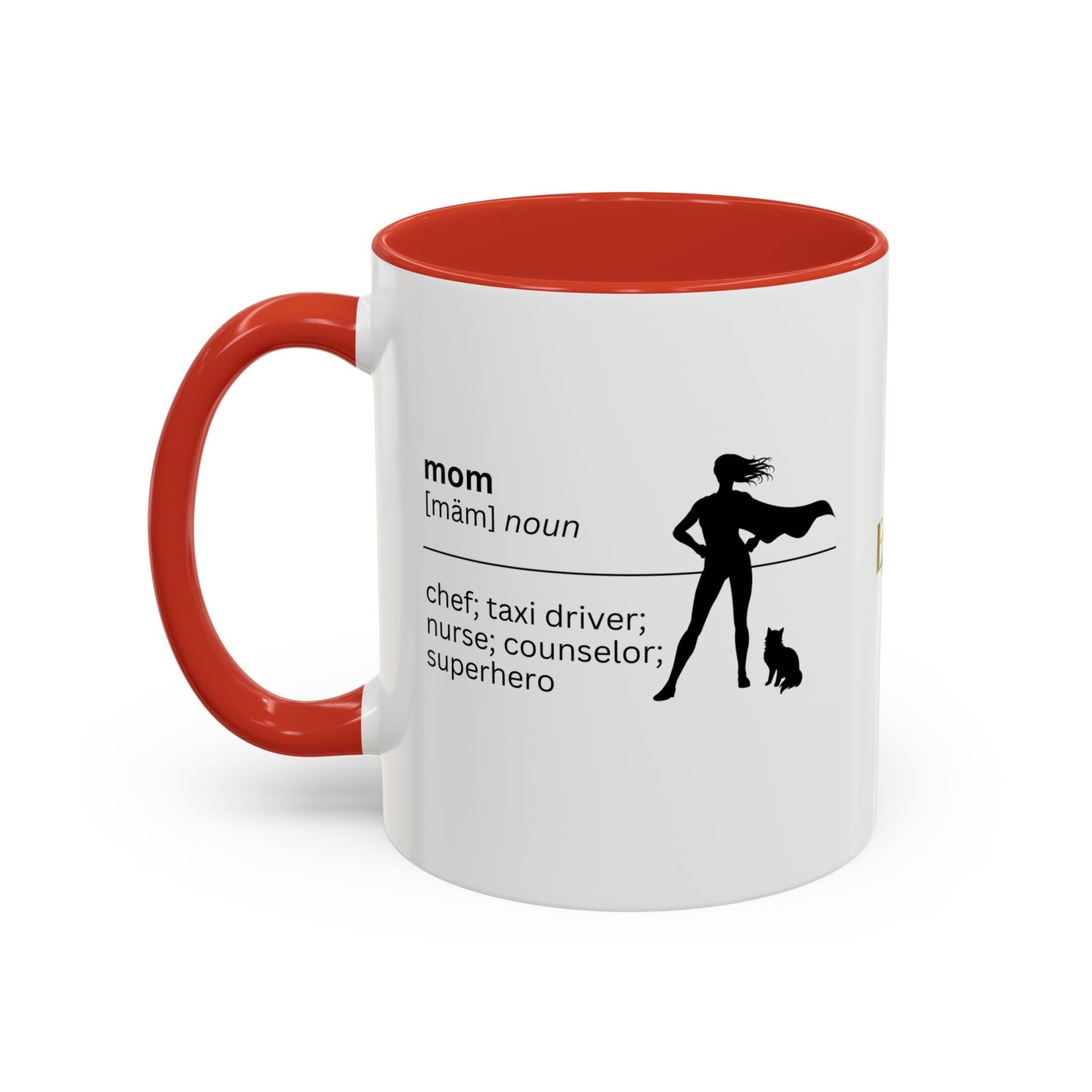 Mom Superhero Accent Coffee Mug - Perfect Gift for Moms