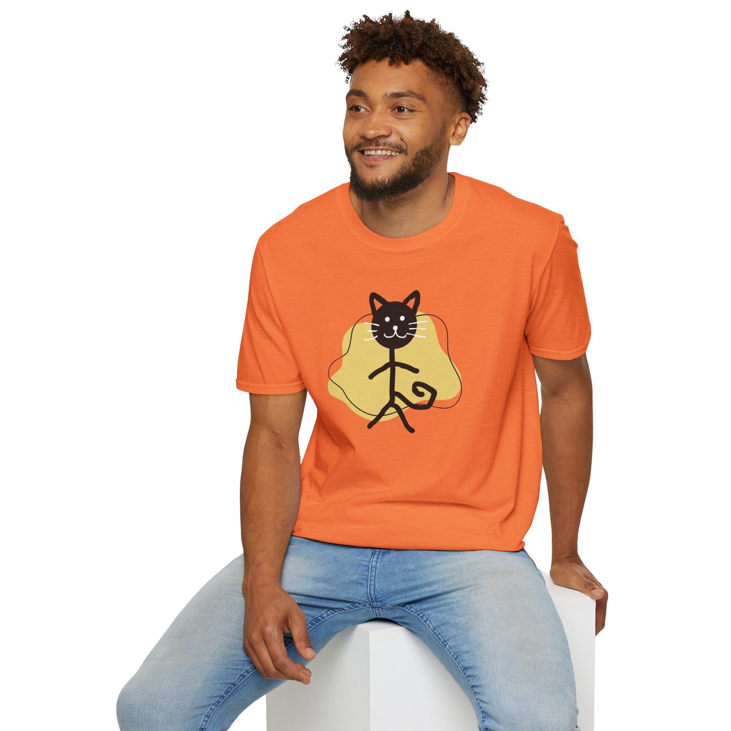 Playful Cat Graphic T-Shirt – Unisex Softstyle Tee for Cat Lovers